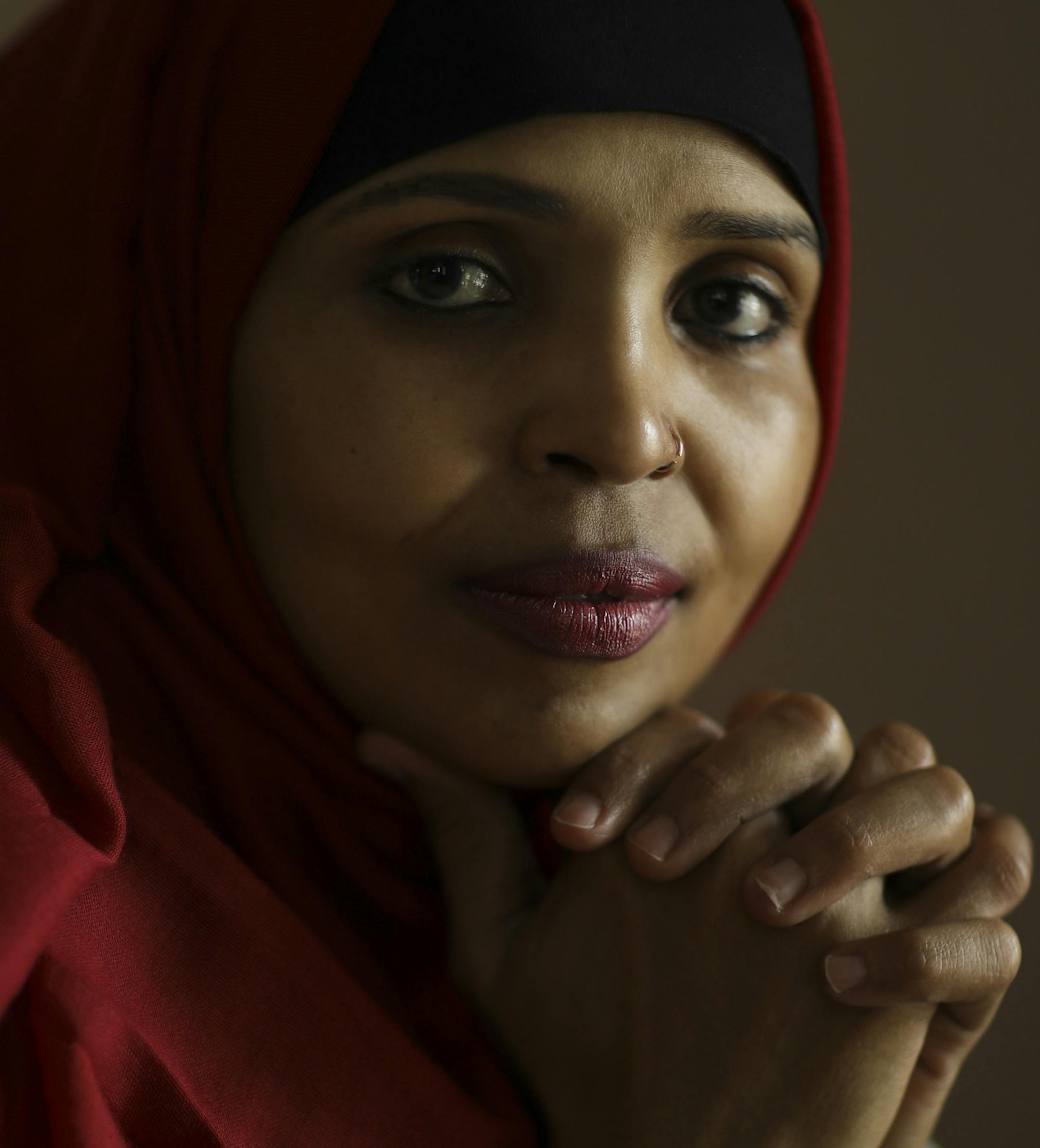 Shukri Abdul, photographed in her St. Paul townhouse Thursday afternoon. ] JEFF WHEELER &#xef; jeff.wheeler@startribune.com Shukri Abdul, a single mom of five in St. Paul, is flying to Malaysia on Monday to be with her fiancee for his visa interview. Because the Trump administration announced this morning that fiancees of U.S. citizens do not have a "bona fide relationship," she is concerned that her fiancee, who is Somali, might not be able to get a visa. She was photographed in her St. Paul to