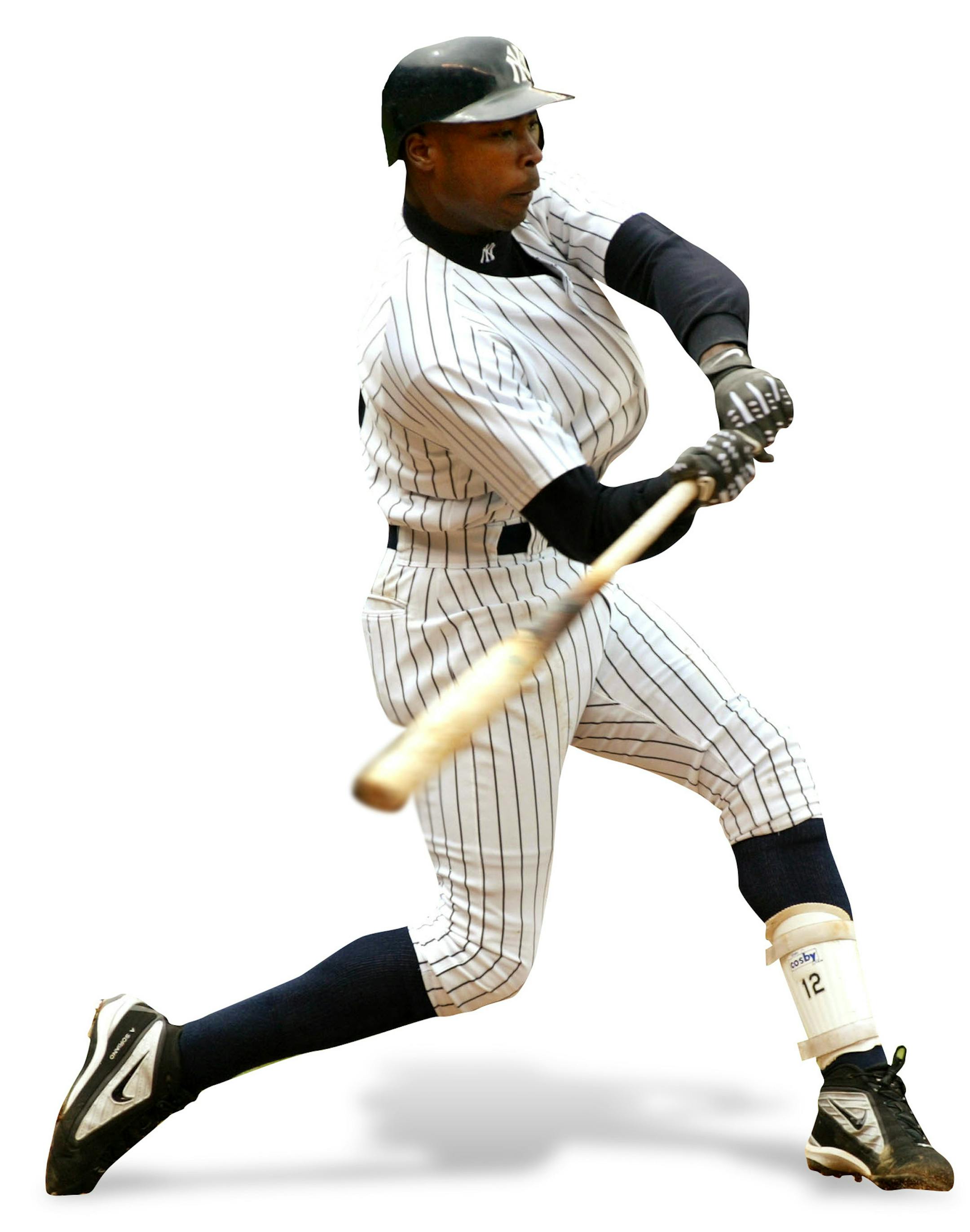 New York Yankees' Alfonso Soriano comes around to hit a three-run homer in the sixth inning of the Yankees' 6-2 win over the Minnesota Twins, Saturday, May 18, 2002 at New York's Yankee Stadium. (AP Photo/Jeff Zelevansky) ORG XMIT: NYY106