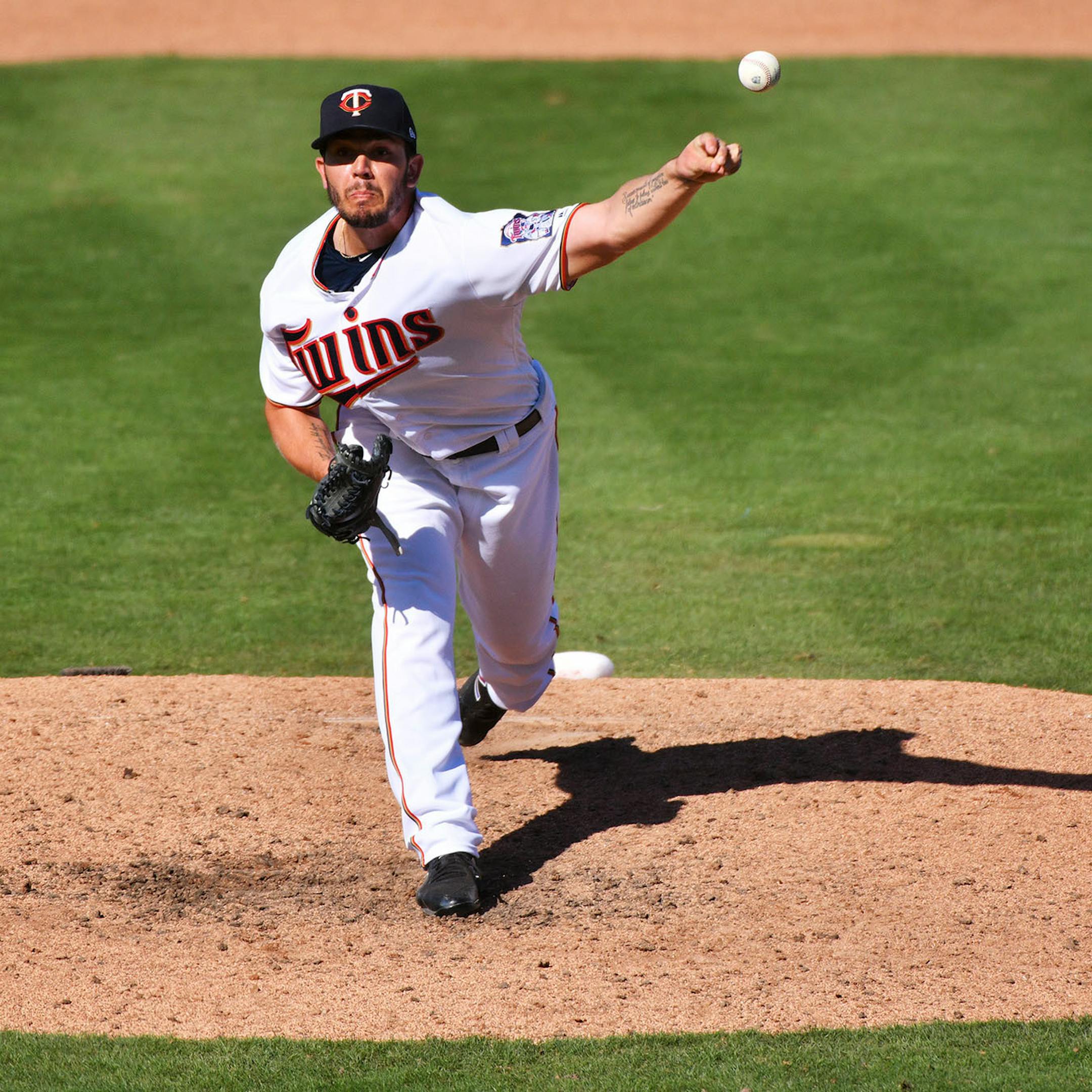 Twins pitcher Lewis Thorpe (71) pitched in the seventh inning.