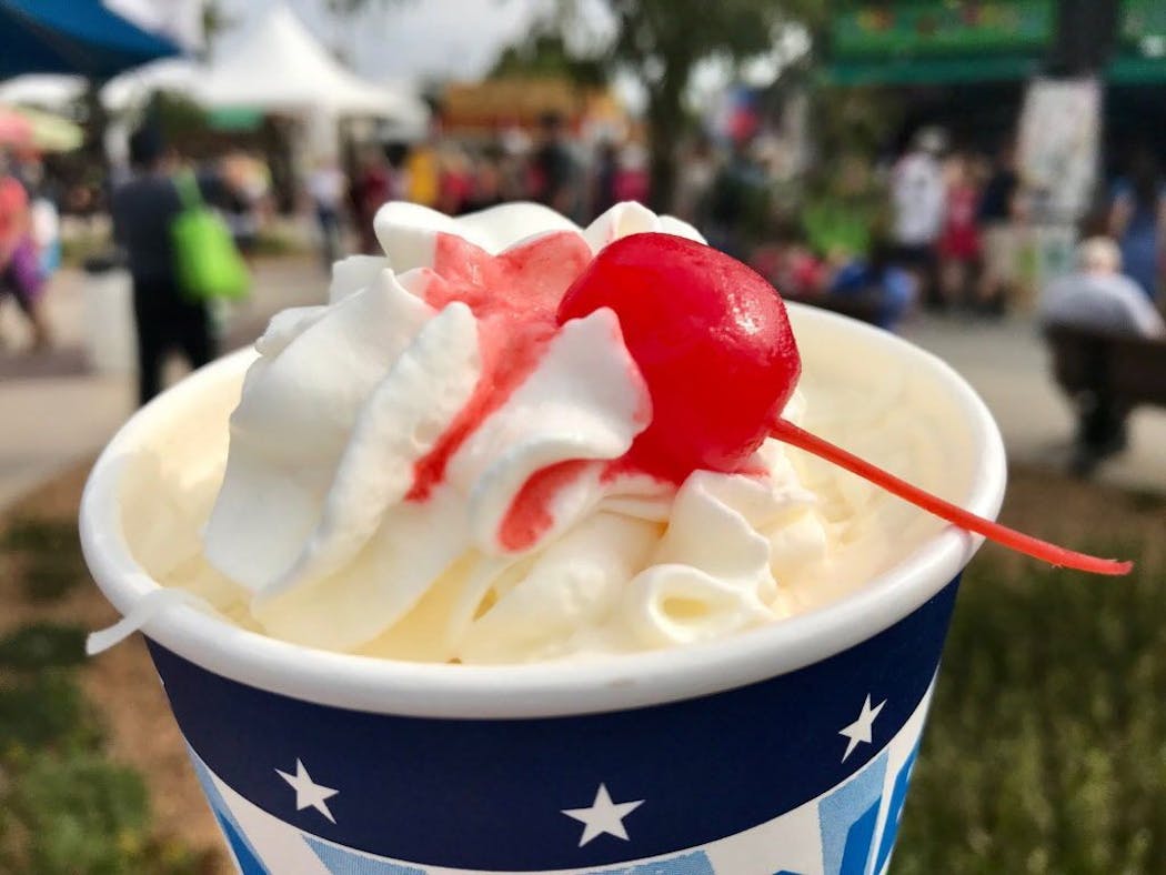 Lime in the Coconut Shake, West End Creamery, West End Market, $8. Lusciously creamy, and the coconut really comes through (the lime, unfortunately, not so much). That price is maybe a dollar or two too high. Photo by Rick Nelson New food at the Minnesota State Fair 2018