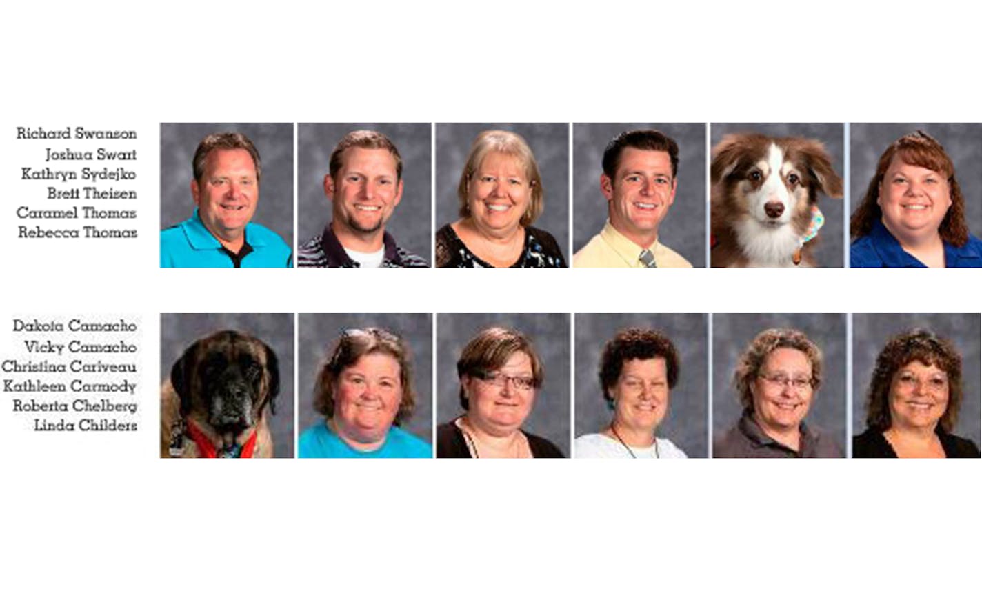 Dakota, a certified therapy dog, and Caramel, a service dog, have been included in the Blaine High School yearbook.