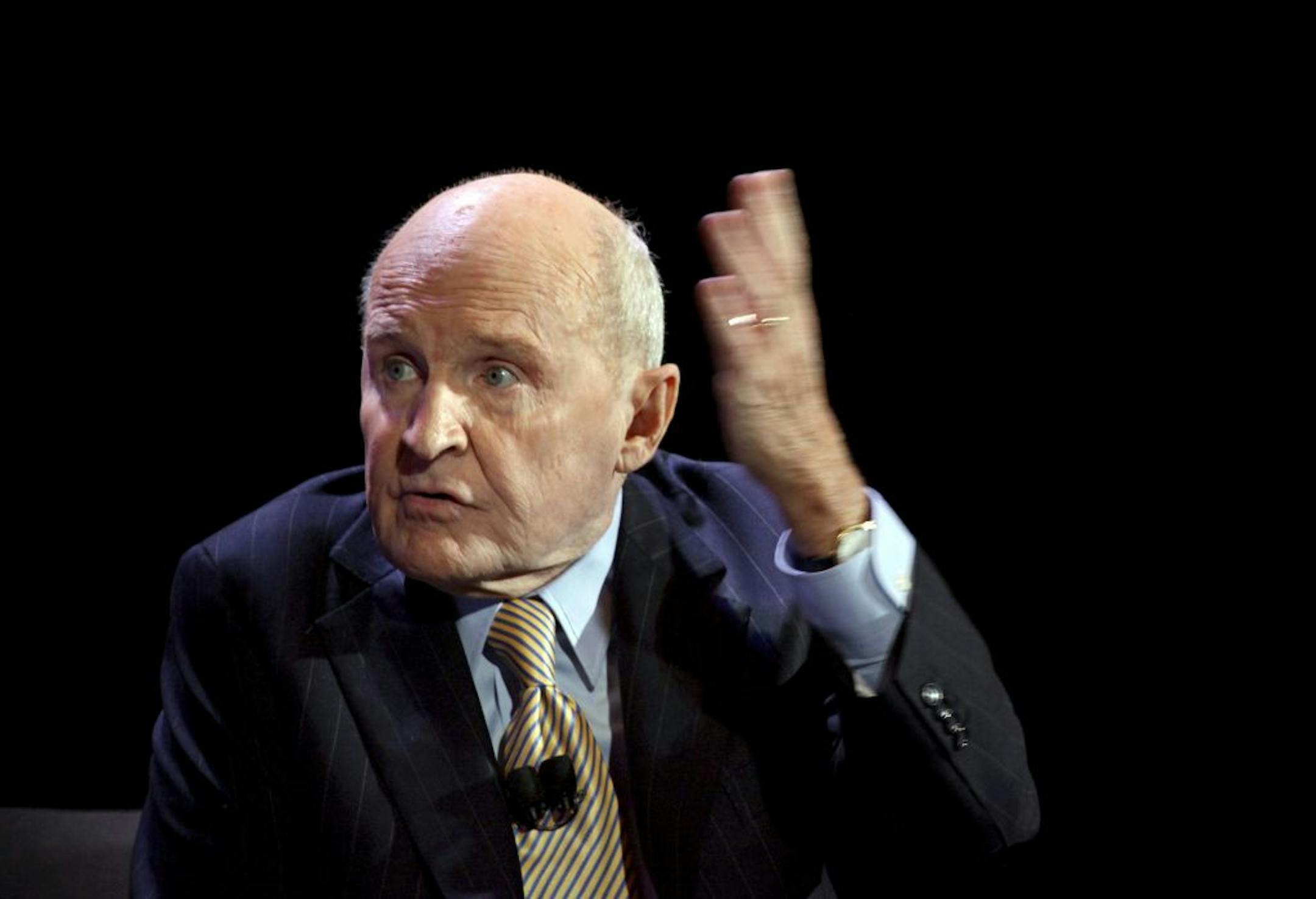 Jack Welch, former chief executive officer of General Electric Co., speaks at the World Business Forum in New York, U.S., Tuesday, Oct. 5, 2010. Welch said, "This White House in this administration has not been friendly to business." Photographer: Craig Ruttle/Bloomberg Jack Welch