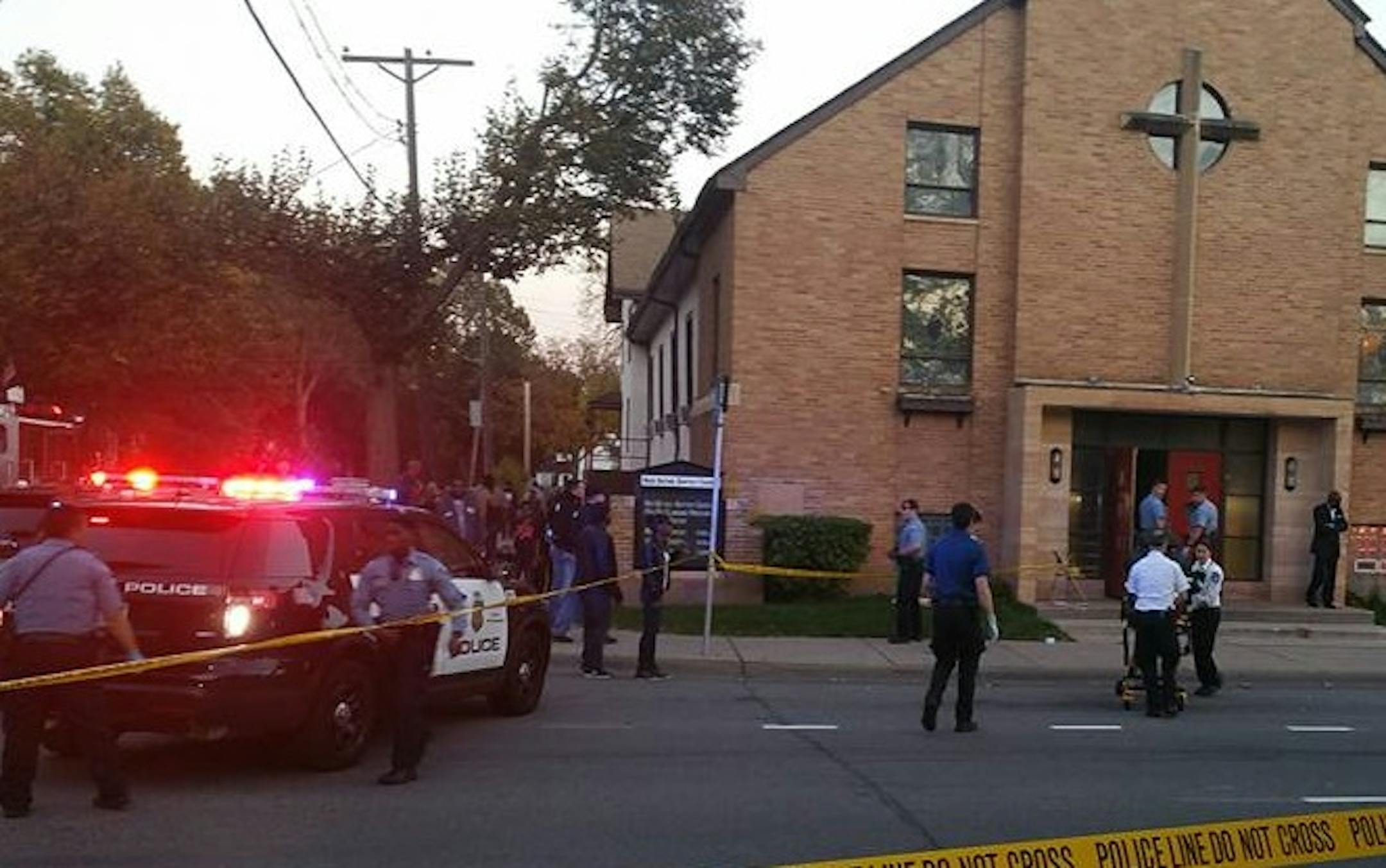 Police converged on a North Side church after a man was fatally shot in the neighborhood.