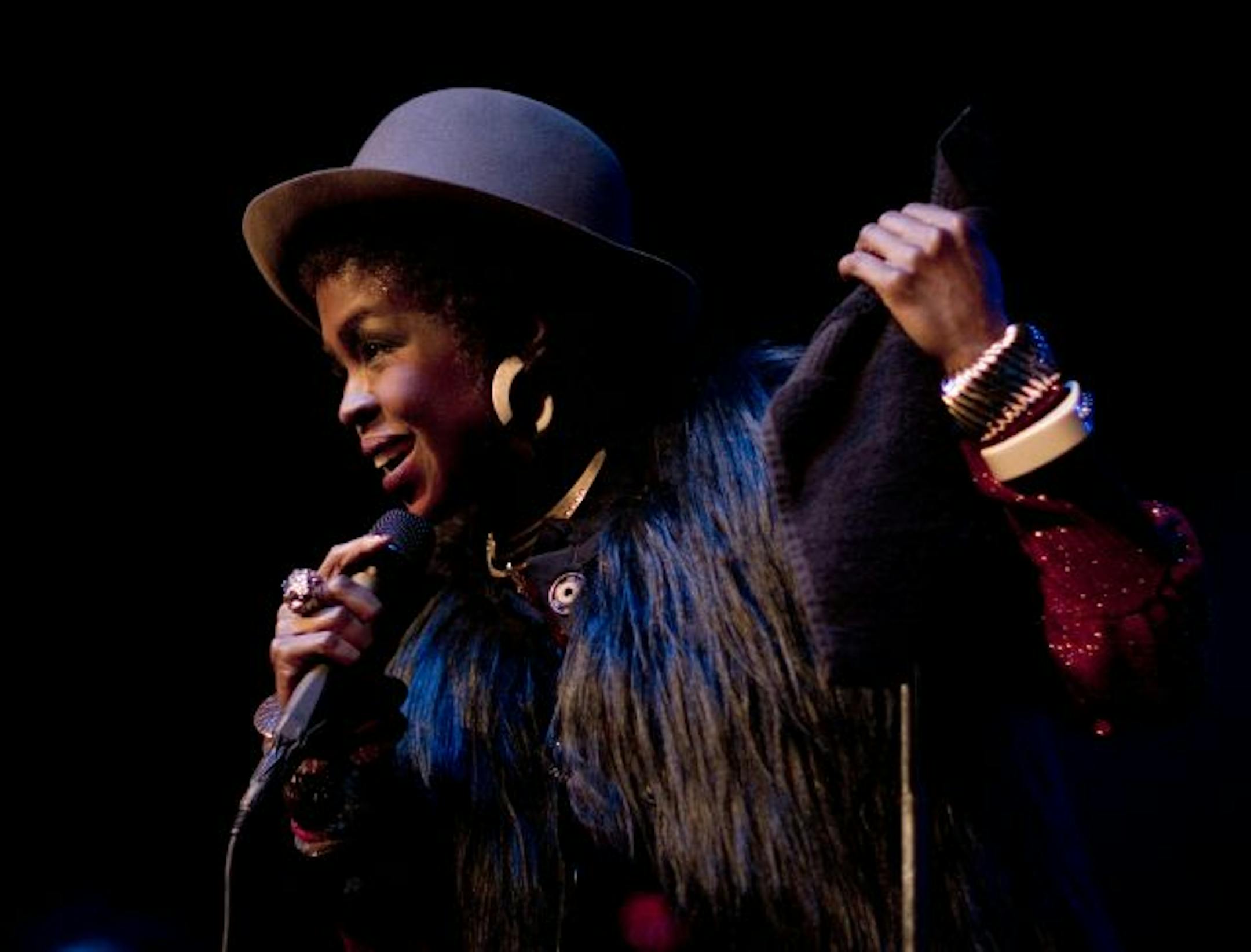 Lauryn Hill early in her First Ave. set just after midnight.