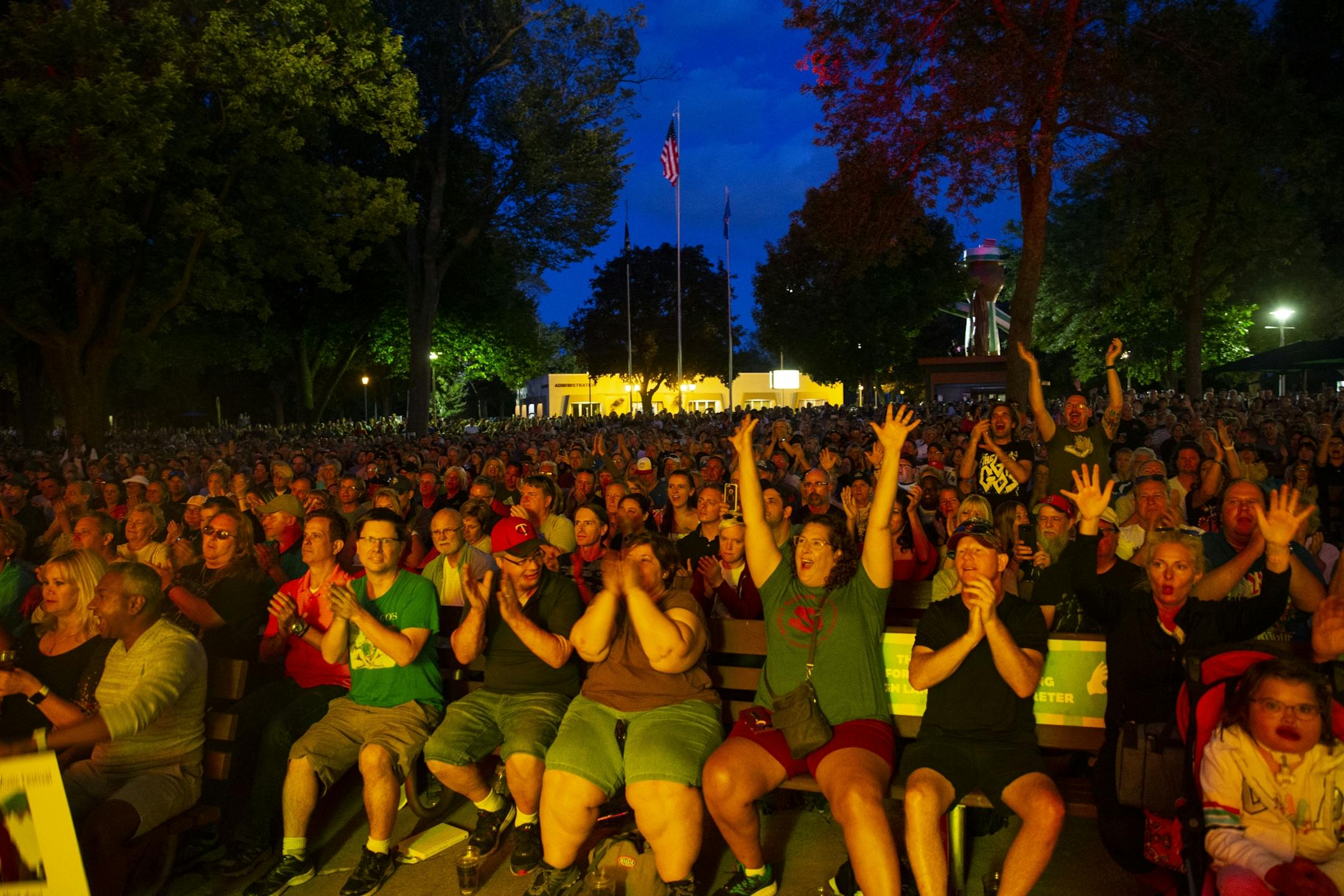 Belinda Carlile of the Go Go's performed for a packed house at Leinie Bandshell at the Minnesota State Fair on Friday August 23, 2019. Hundreds of screaming fans sang along and packed the seats and area around the stage.