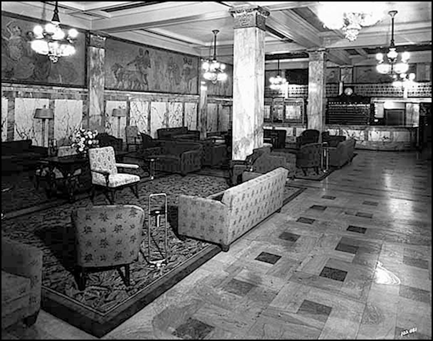 Dyckman Hotel lobby, Minneapolis, December 1933