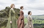 Ann Bronte (CHARLIE MURPHY), Emily Bronte (CHLOE PIRRIE), and Charlotte Bronte (FINN ATKINS) in "To Walk Invisible: The Bronte Sisters." ORG XMIT: BBC