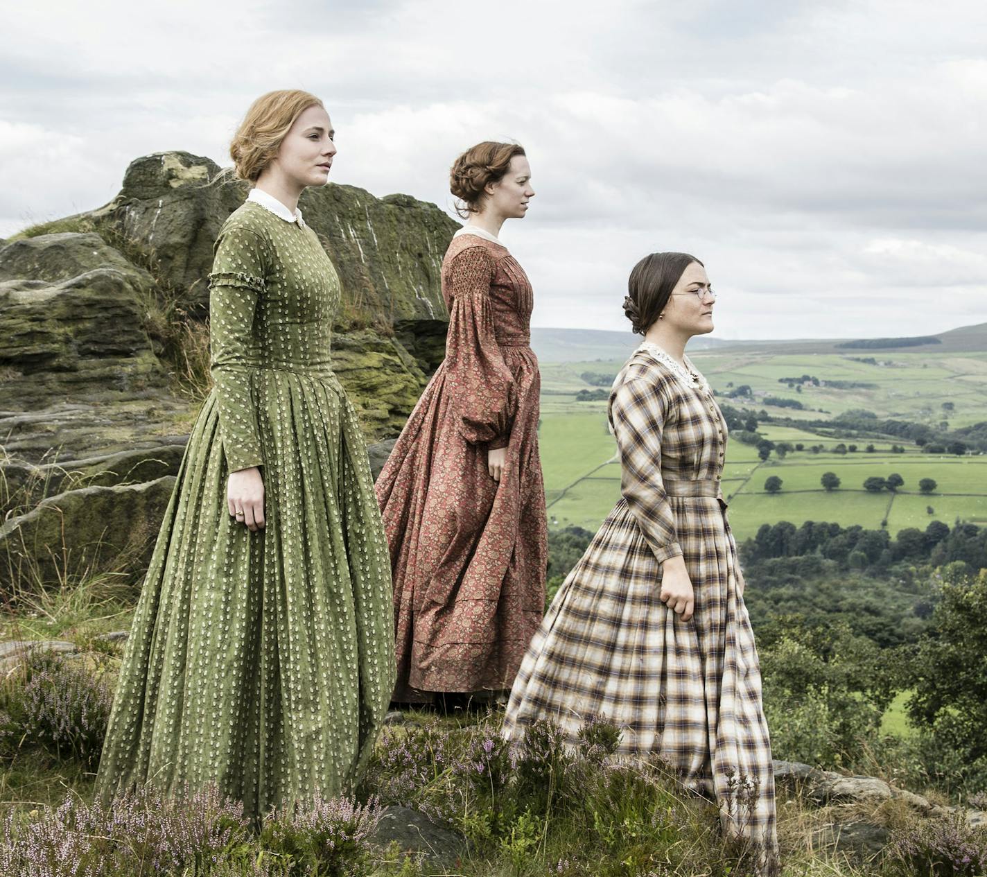 Ann Bronte (CHARLIE MURPHY), Emily Bronte (CHLOE PIRRIE), and Charlotte Bronte (FINN ATKINS) in "To Walk Invisible: The Bronte Sisters." ORG XMIT: BBC Two