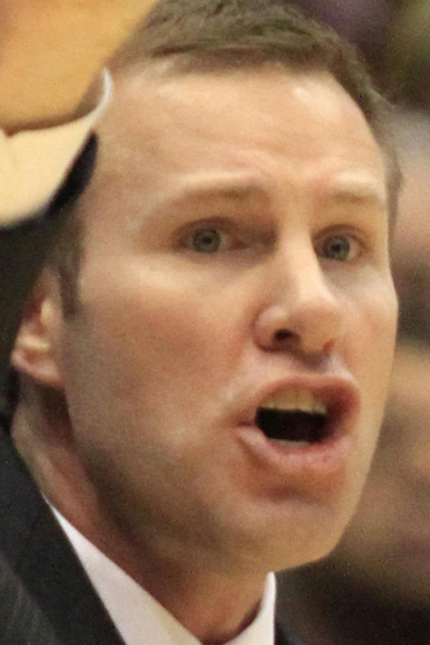 Iowa State head coach Fred Hoiberg calls a play against Ohio State in the first half of a third-round game of the NCAA college basketball tournament Sunday March 24, 2013, in Dayton, Ohio. (AP Photo/Skip Peterson)