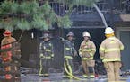Firefighters worked the scene of an apartment fire at Beach South Apartments, Friday, June 3, 2016 in Robbinsdale, MN.