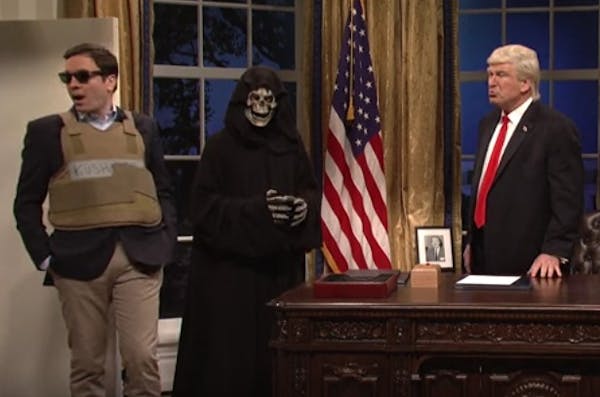 "Saturday Night Live" opened with an "Apprentice"-style faceoff.