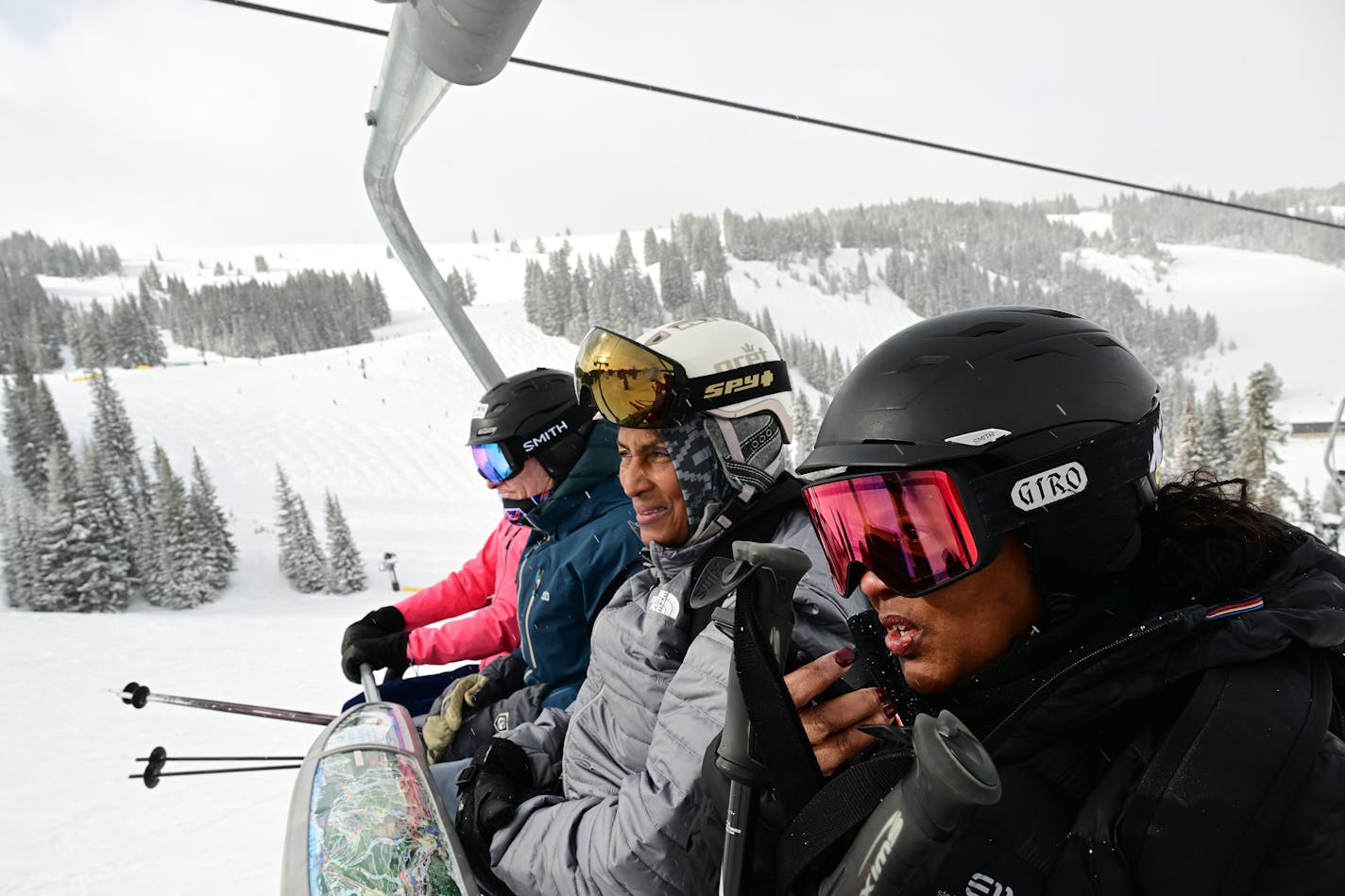 Skiers rides the lift at Colorado's Vail ski resort. Certain ski resorts in the state, not including Vail, offer an "Early Ups" program to give skiers early access to the lifts for a price.