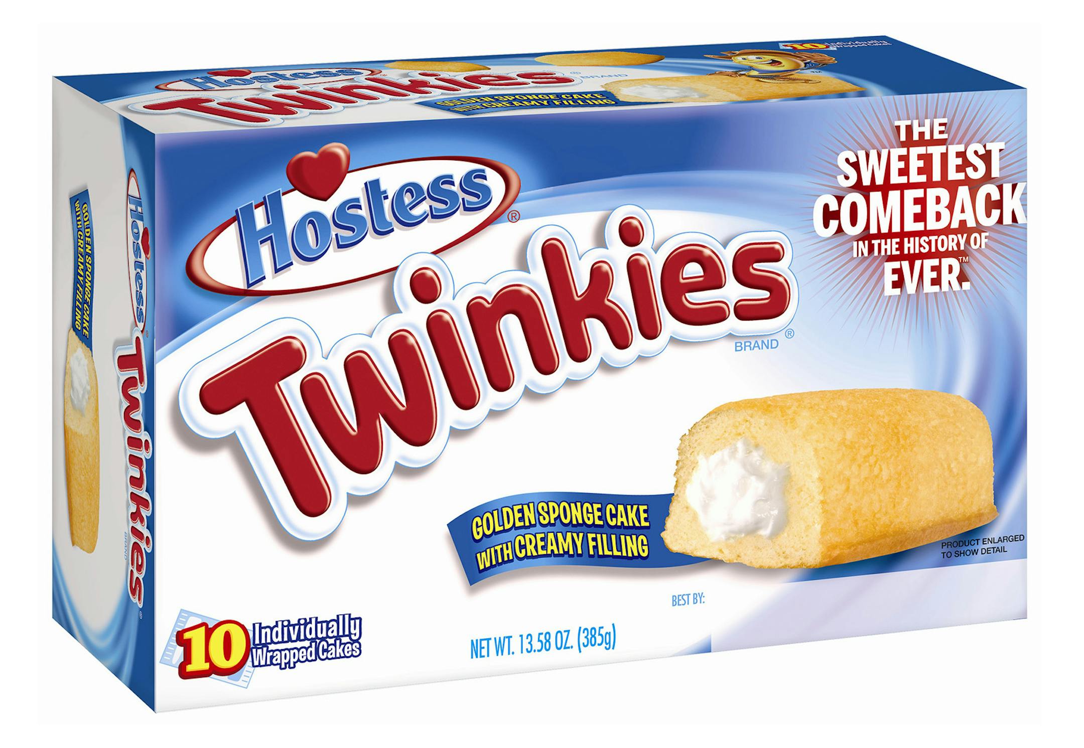 This undated image provided by Hostess Brands LLC shows a box of Twinkies. Twinkies will be back on shelves by July 15, 2013, after its predecessor company went bankrupt after an acrimonious fight with unions last year. The brands have since been purchased y Metropoulos & Co. and Apollo Global Management. (AP Photo/Hostess Brands) ORG XMIT: MIN2013071612252638