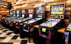 St. Paul Tap's 'pinball alley' has a row of pinball games.
