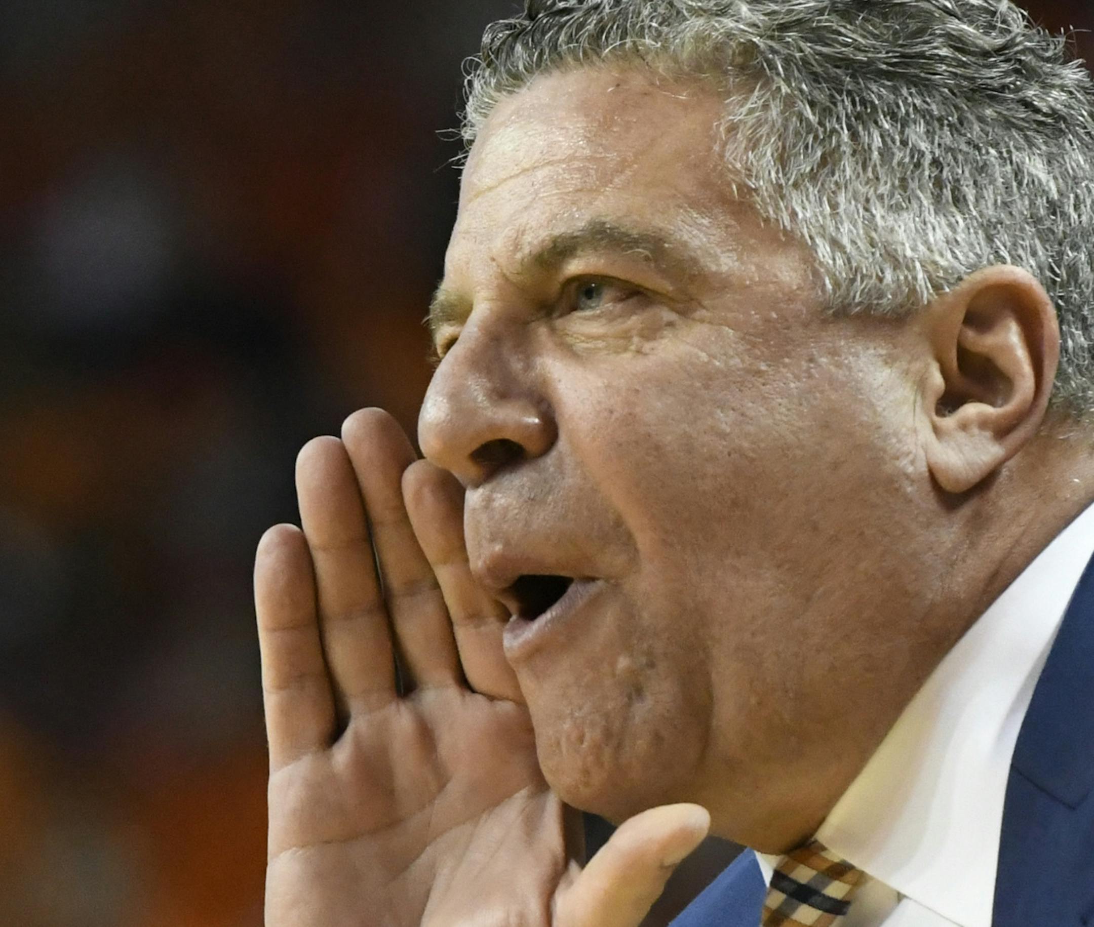 Auburn head coach Bruce Pearl works during an NCAA college basketball game against Alabama Wednesday, Feb. 21, 2018, in Auburn, Ala. Auburn won 90-71. (AP Photo/John Amis) ORG XMIT: OTKJA110
