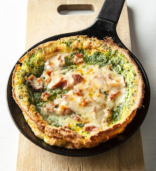 Savory Dutch Baby with Fresh Herbs, Proscuitto and Parmesan. Photo by Mette Nielsen * Special to the Star Tribune