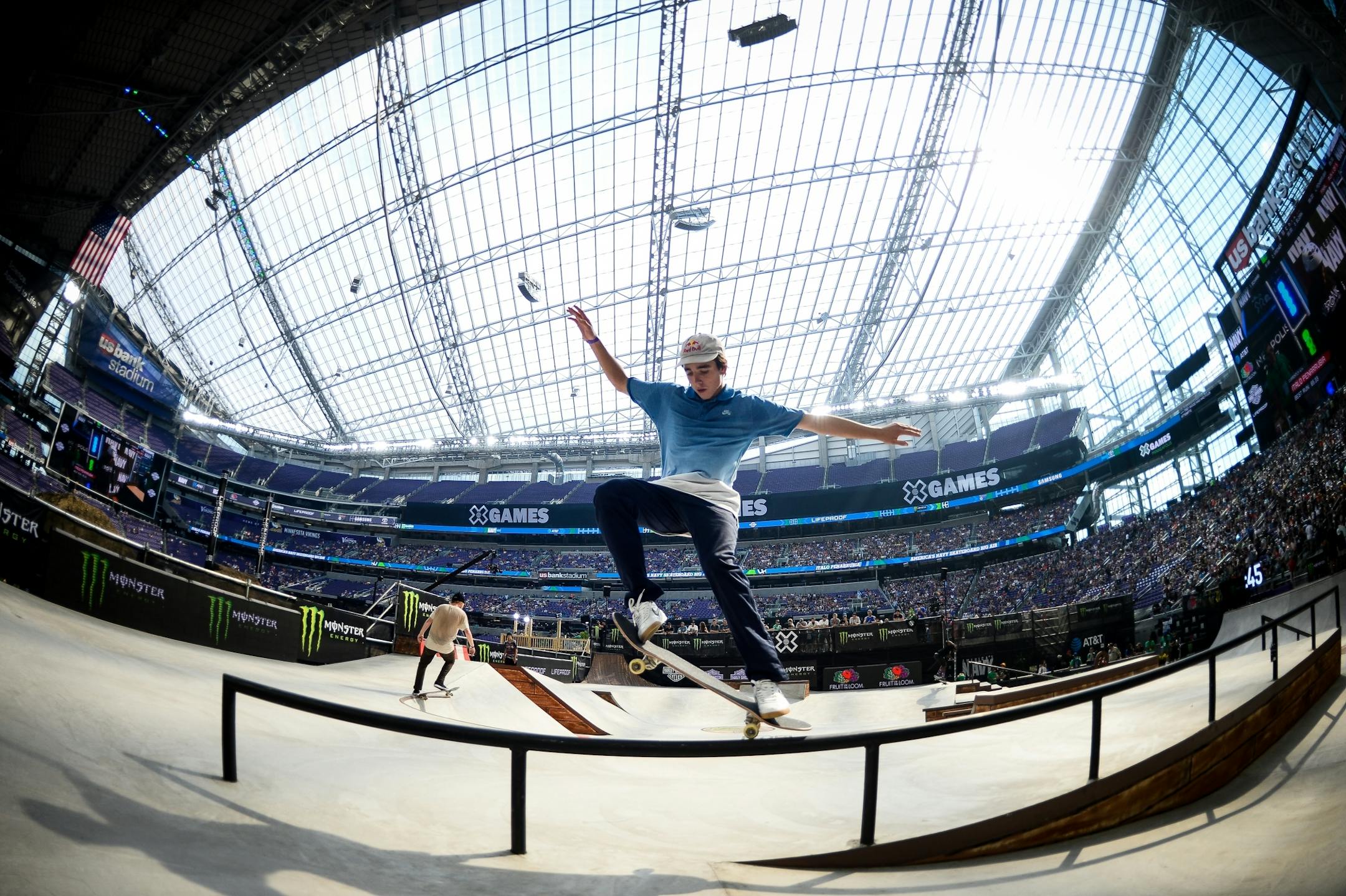 Alex Midler warmed up before the skateboarding am finals Saturday afternoon.