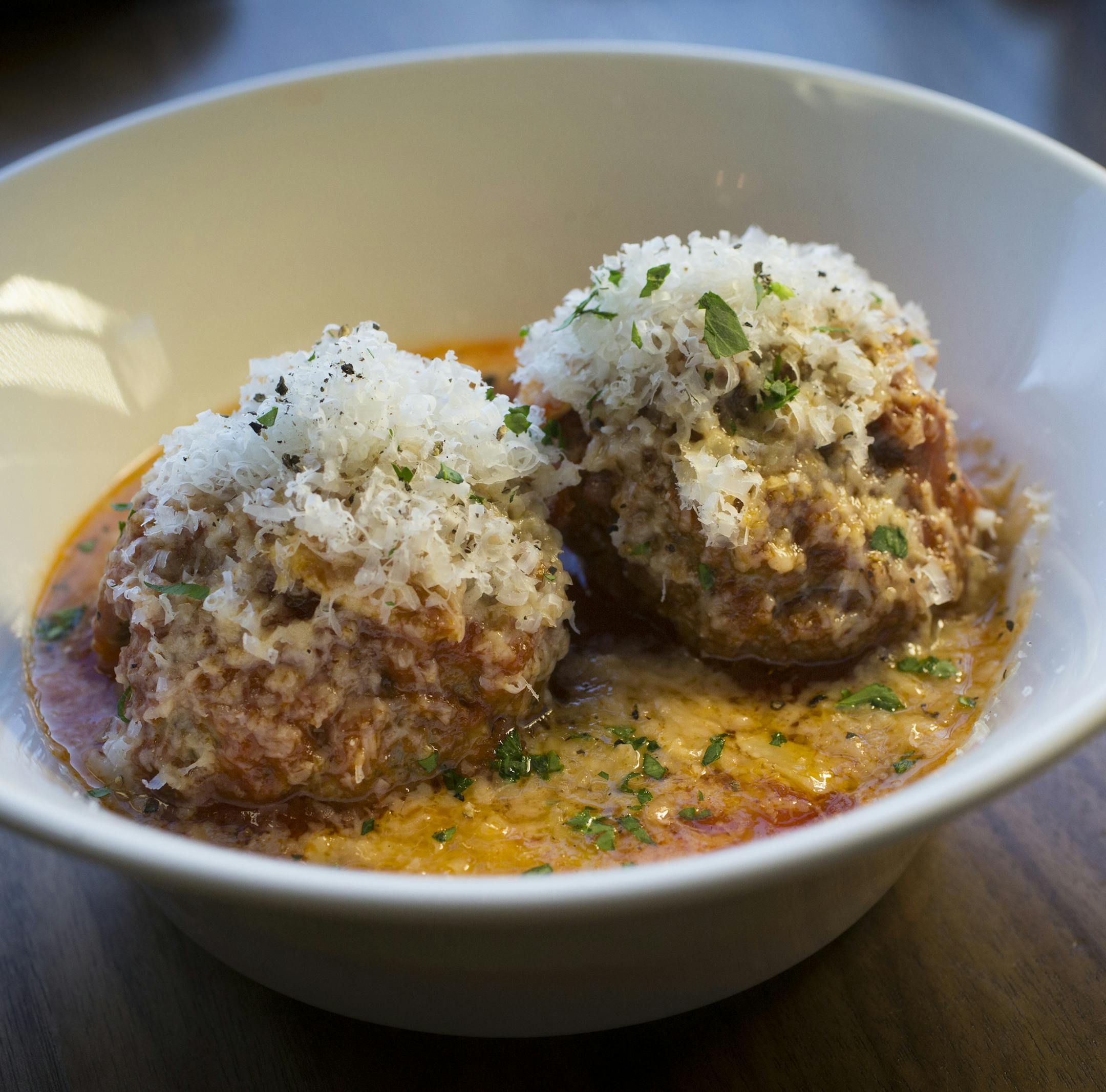 Meatballs at Scena Tavern photographed on Friday, February 12, 2016, in Minneapolis, Minn. ] RENEE JONES SCHNEIDER • reneejones@startribune.com