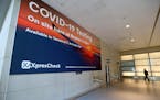 COVID-19 testing at Terminal E at Logan International Airport on June 6, 2022, in Boston. 
