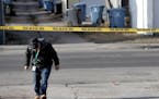 Police tape lined the scene where a man was fatally shot in Minneapolis in late April.