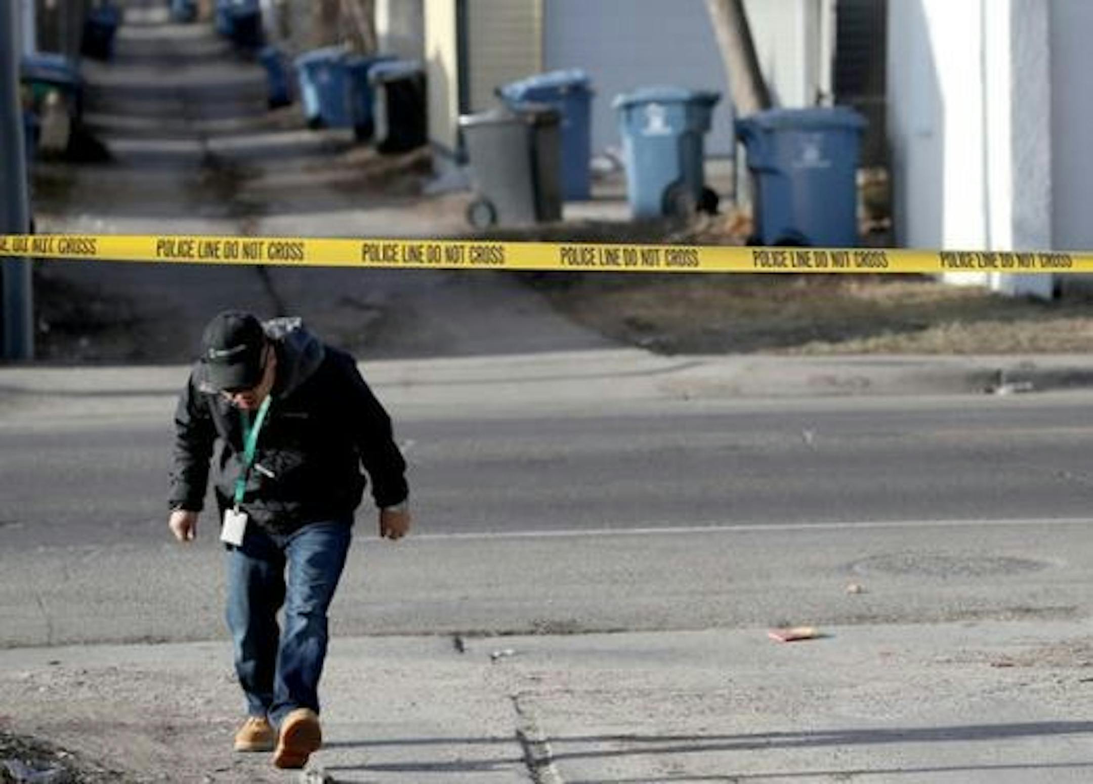 Police tape lined the scene where a man was fatally shot in Minneapolis in late April.