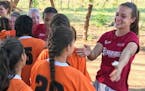 Isla Horscroft of Chanhassen lead a soccer clinic for girl in San Carlos, Nicaragua, this past January. The project toward earning her Girl Scouts Gol