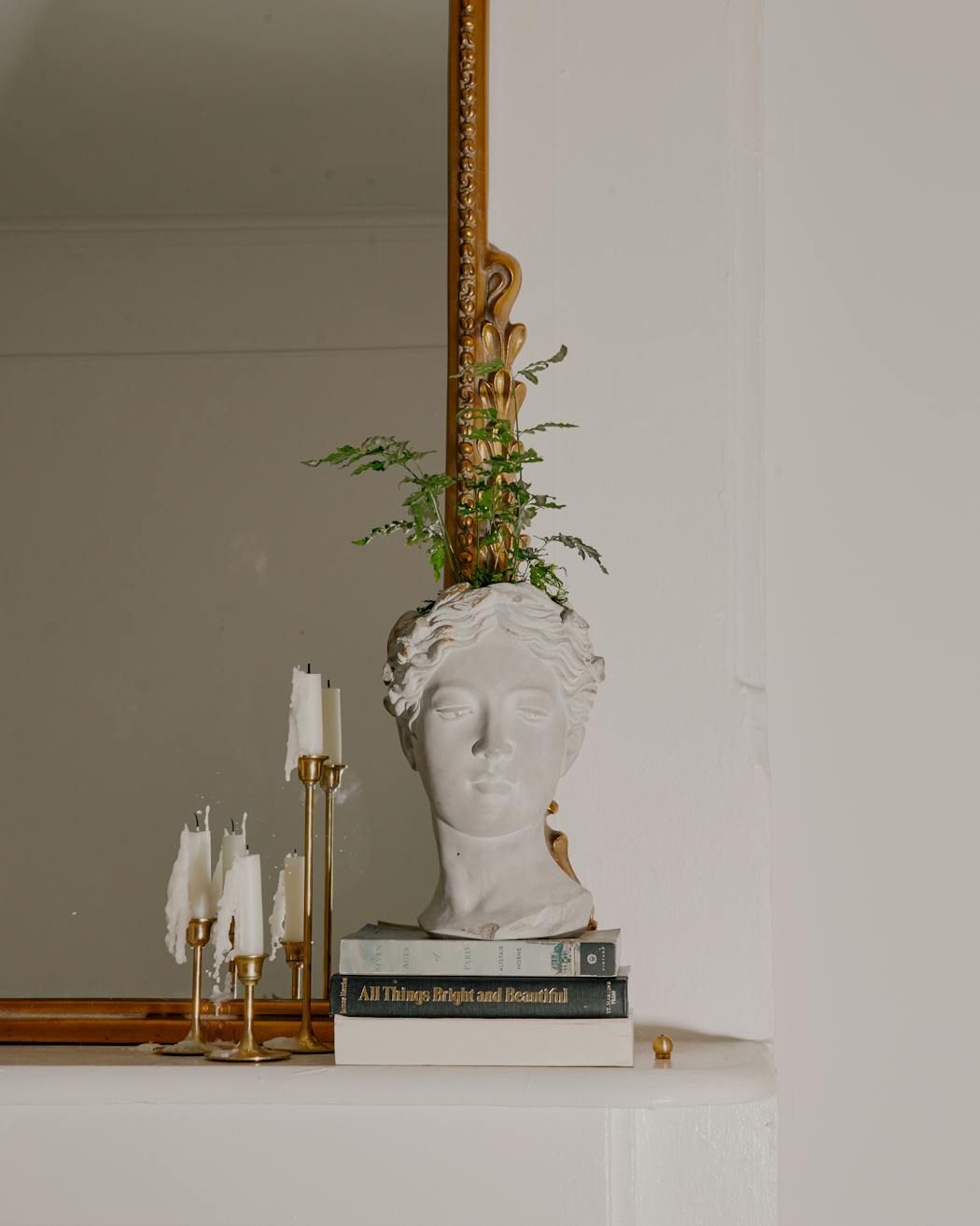 Anthropologie’s Grecian Bust Pot decorates Brigette Muller’s Brooklyn apartment. Interest in busts has grown as the art form, once accessible to a wealthy few, has become more democratic than ever.