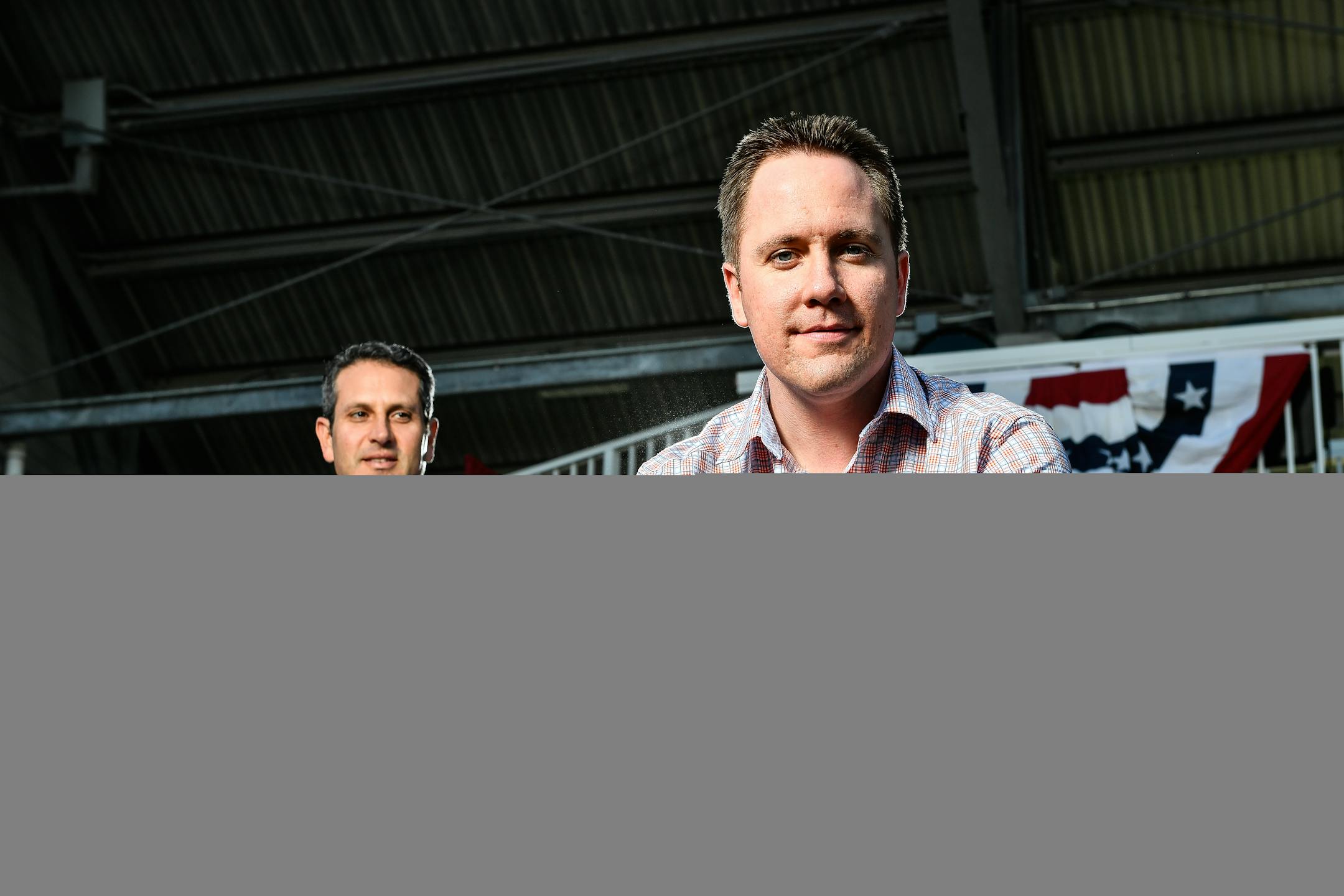 From left, Twins senior vice president and general manager Thad Levine and executive vice president and chief baseball officer Derek Falvey.