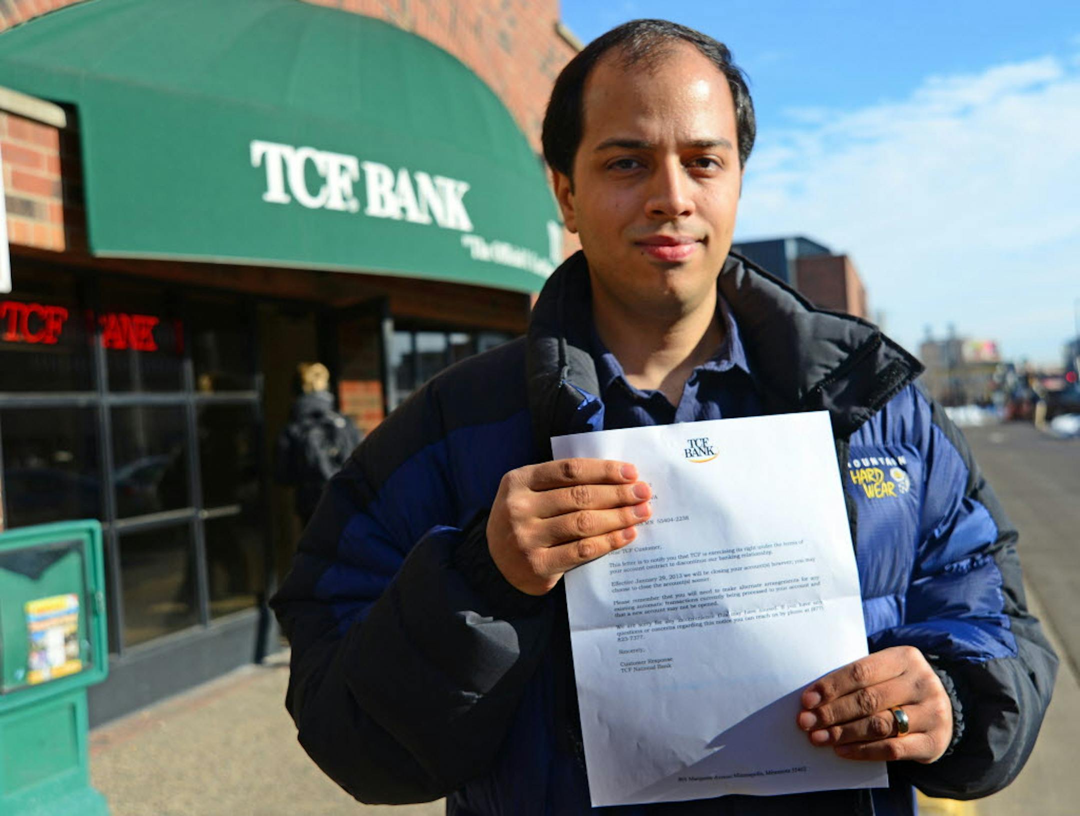 Amir-Pouyan Shiva is one of at least a dozen University of Minnesota students who received notice that TCF Bank will soon close their accounts. What do those students have in common? They're from Iran, studying in the United States with student visas.