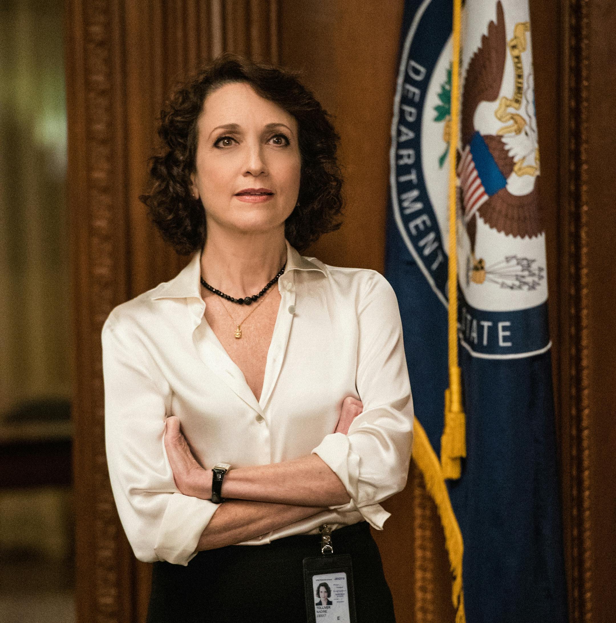 ìThe Essentialsî ñ With a government shutdown looming, Elizabeth must think outside the box to help fund an electrical grid in a Syrian refugee camp, before riots break out in the country due to the lack of electricity and water. Also, Henry searches for Dmitri when he goes missing, on MADAM SECRETARY, Sunday, Oct. 22 (10:30-11:30 PM, ET/10:00-11:00 PM on the CBS Television Network. Pictured Bebe Neuwirth as Nadine Tolliver Photo: David M. Russell/CBS
©2017 CBS Broadcasting,