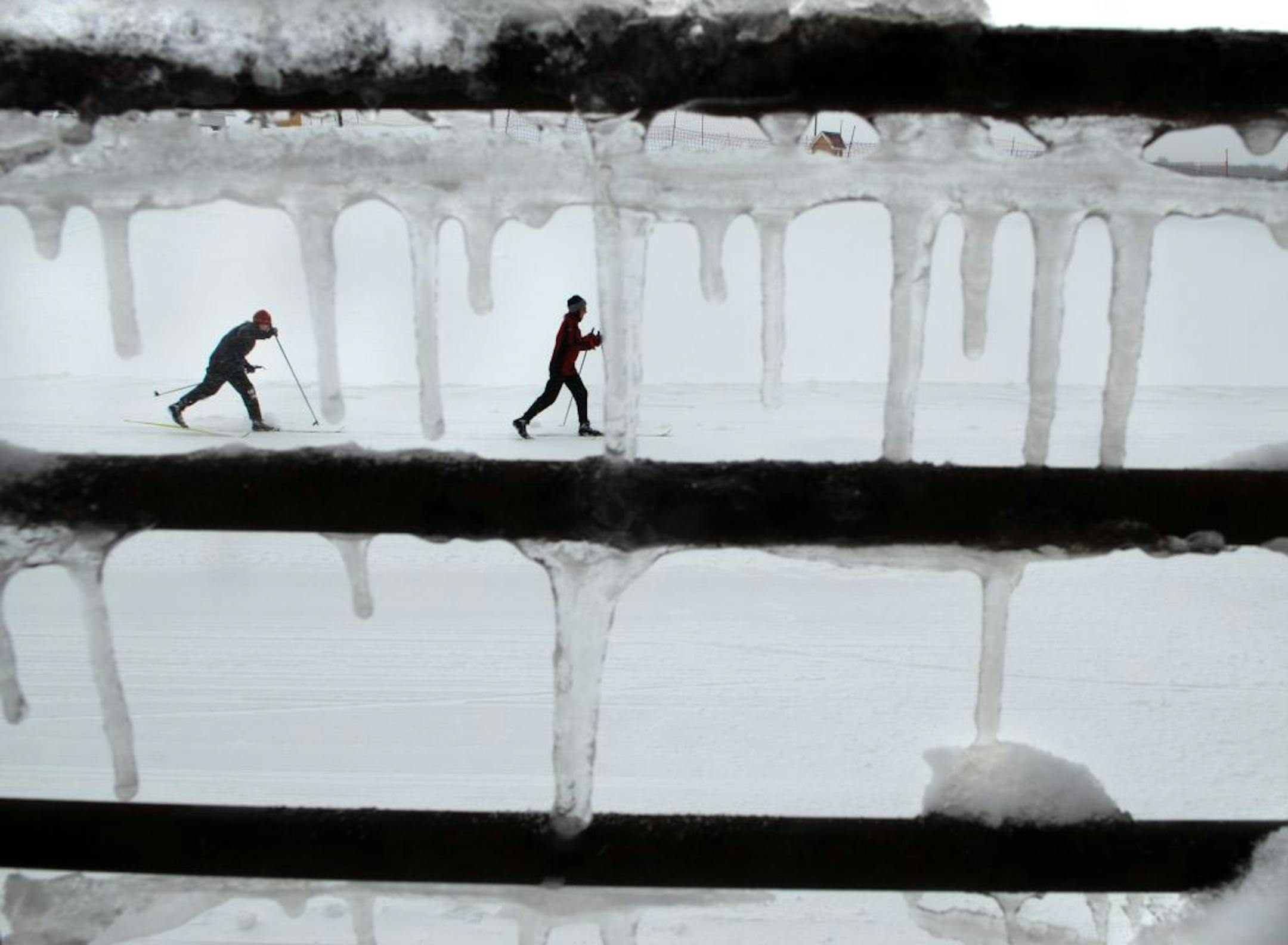 Like a memory of winters past and framed by icicles hanging off a ski rack, cross-country enthusiasts took to the trails in Elm Creek Park Reserve. If you'd rather be out in the elements instead of hibernating on the couch, opportunities abound. The skiing will be even better when winter comes to stay.