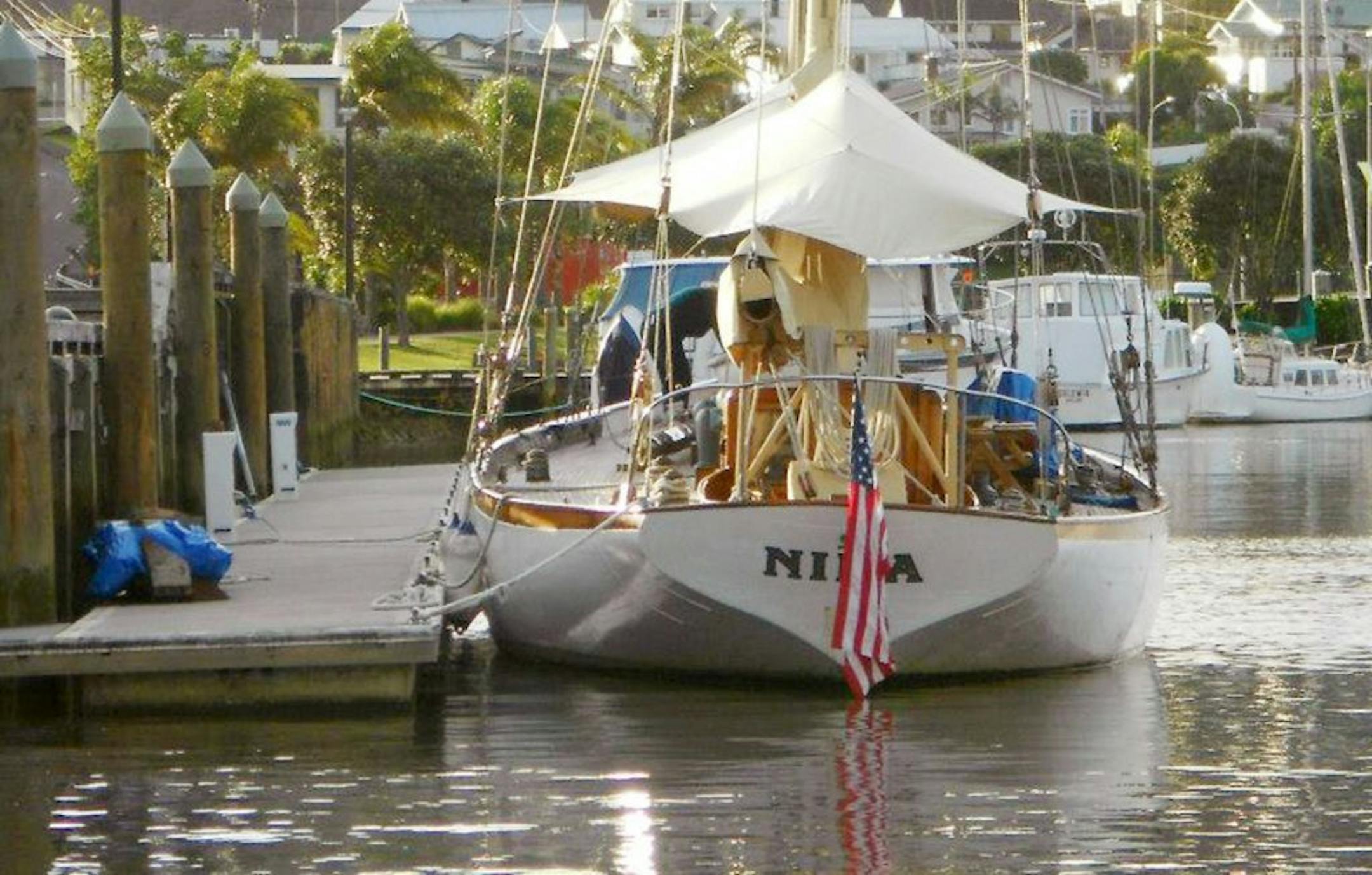 In this undated photo provided by Maritime New Zealand, the yacht Nina is tied at dock at a unidentified location.