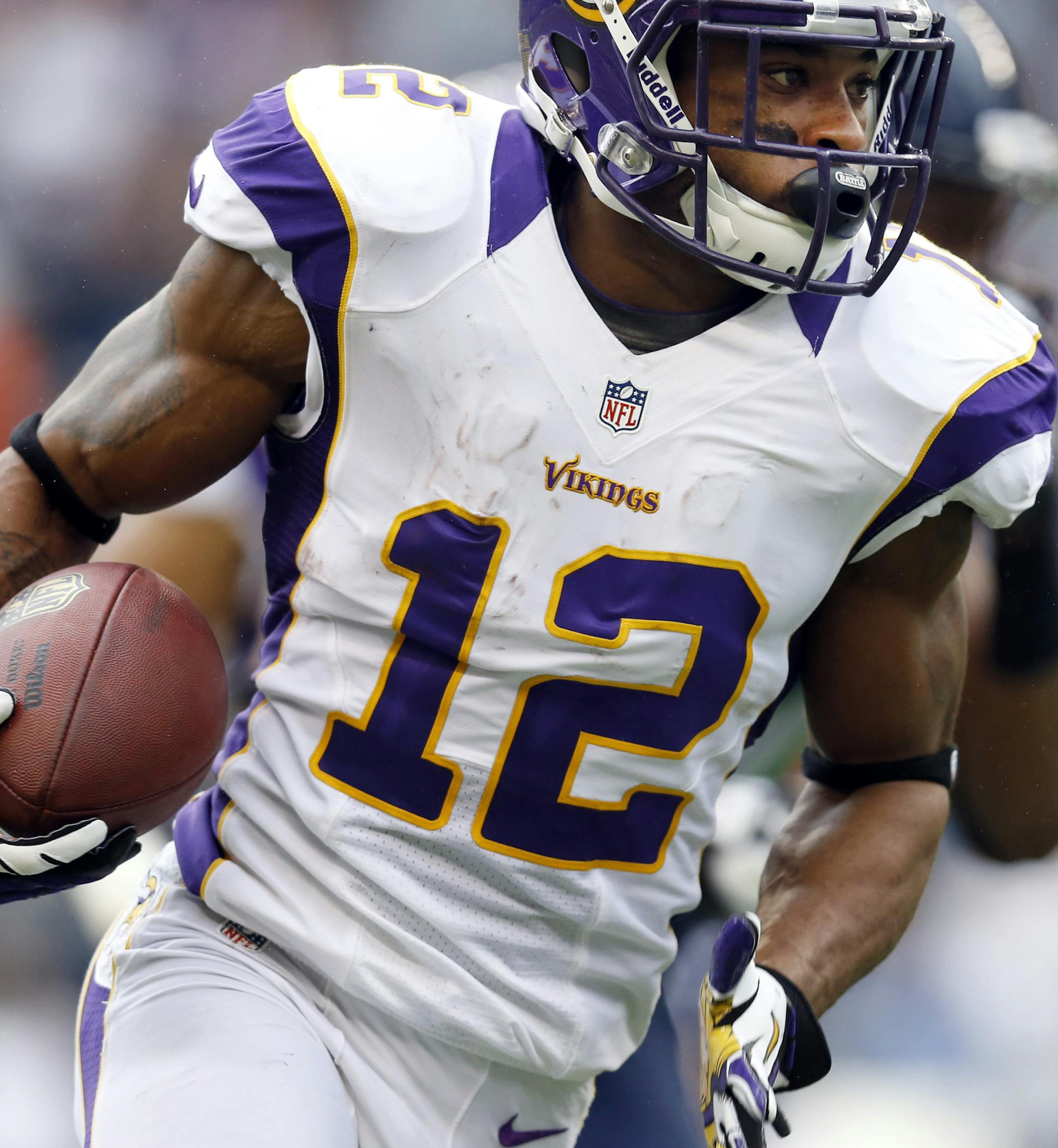 Minnesota Vikings receiver Percy Harvin (12). ] CARLOS GONZALEZ cgonzalez@startribune.com - November 4, 2012, Seattle, WA, Century Link Field, NFL, Minnesota Vikings vs. Seattle Seahawks ORG XMIT: MIN1211051242087003