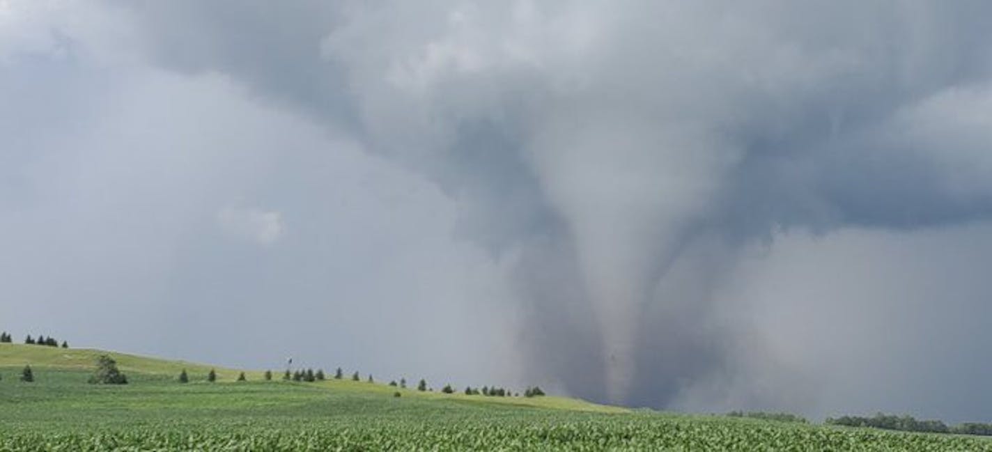 Modeling and Climatology Twitter page photo: A tornado was caught in action near Dalton, Minn., in Otter Tail County, Wednesday evening. There were no early reports of damage, but severe weather was possible through the evening.