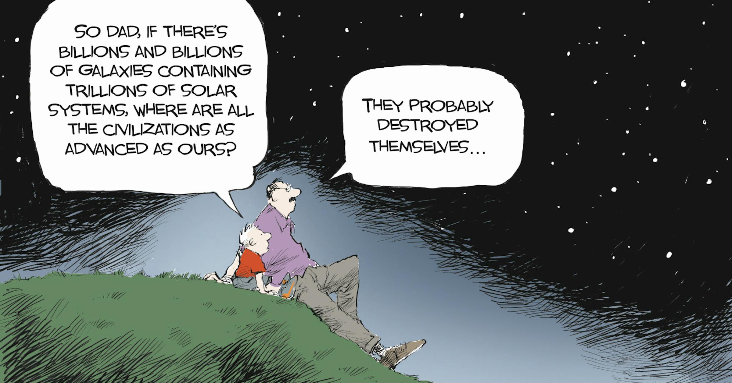Editorial cartoon: Rivers on other worlds