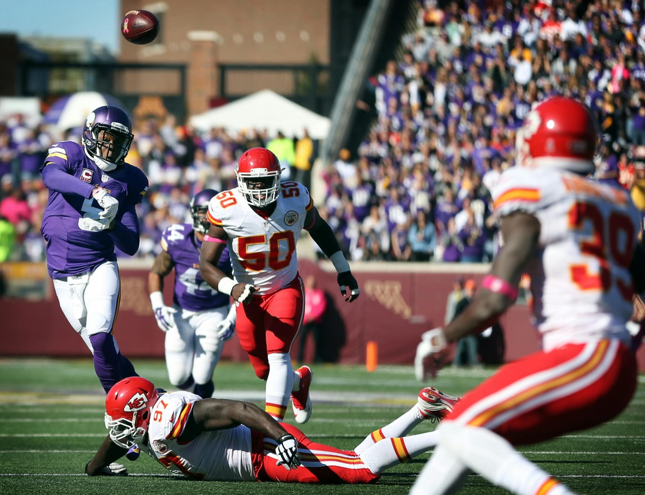 Minnesota Vikings quarterback Teddy Bridgewater is not throwing for a lot of yards but is making explosive plays.