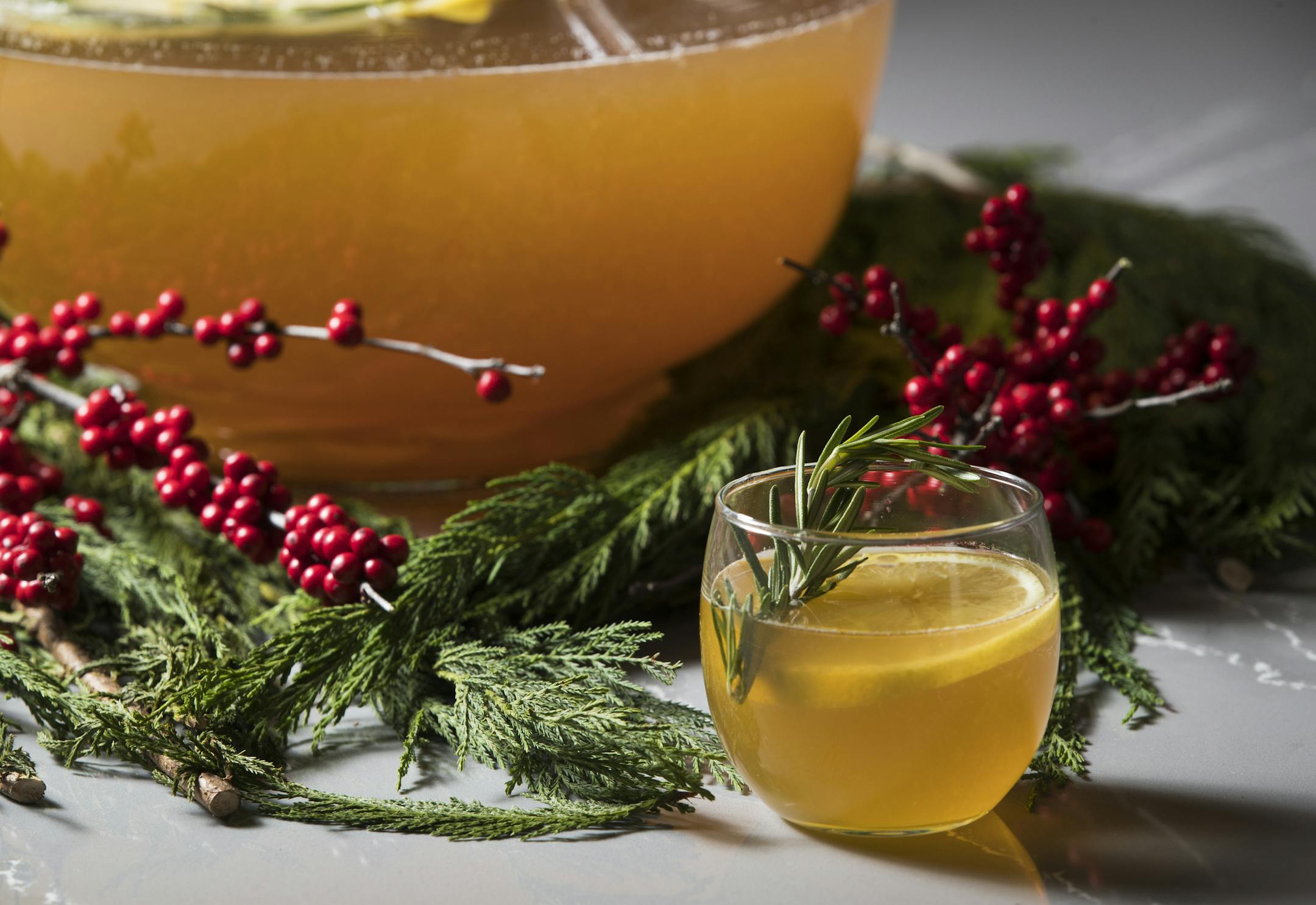 Holiday punch photographed at Cambria studio.