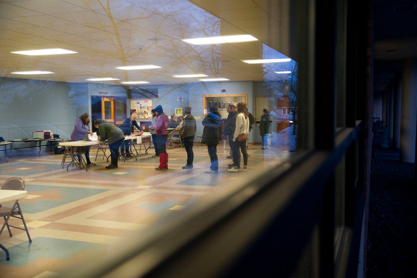 Voters waited in line at the Peace United Church of Christ in Duluth's 15th precinct to cast their vote on Tuesday.