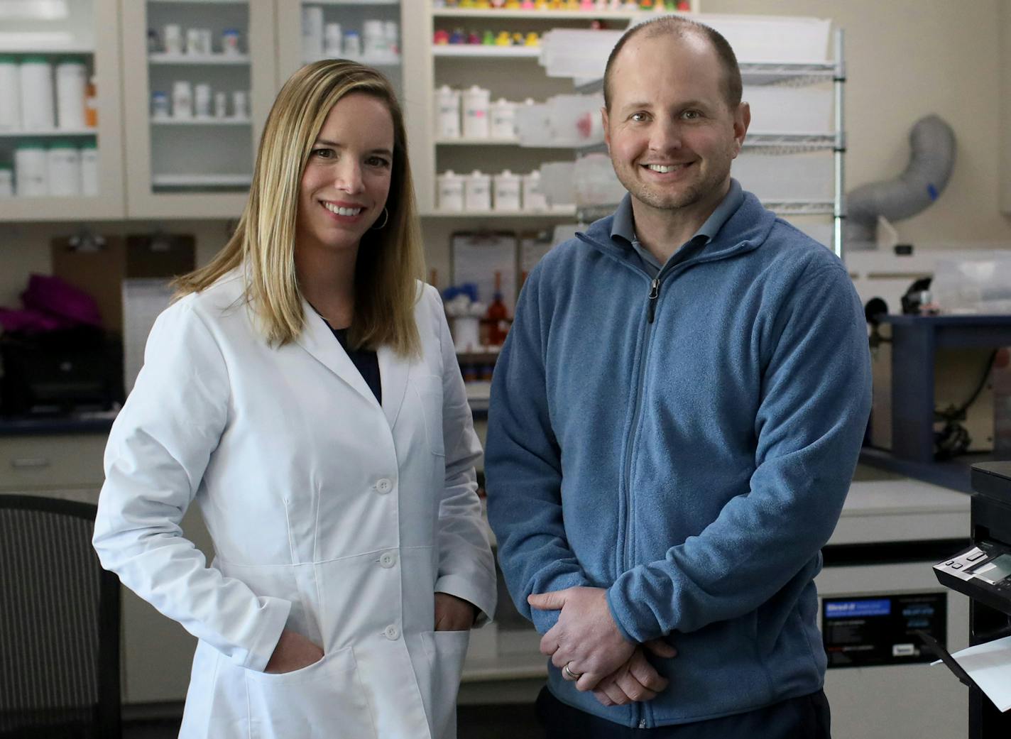 Pharmacist Alanna Humphrey, left, and her husband, Jason, own Mix Pharmacy, which specializes in custom medications.