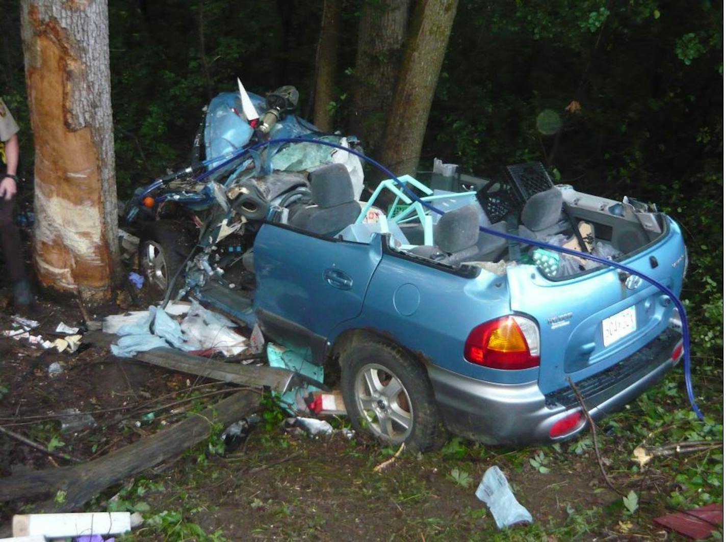 Carrie Nicole Adeladel&#x2019;s vehicle after the crash.