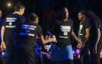 Minnesota Lynx forward Rebekkah Brunson and teammates wore black warmup shirts to show support for police shooting victims and Dallas police, promptin