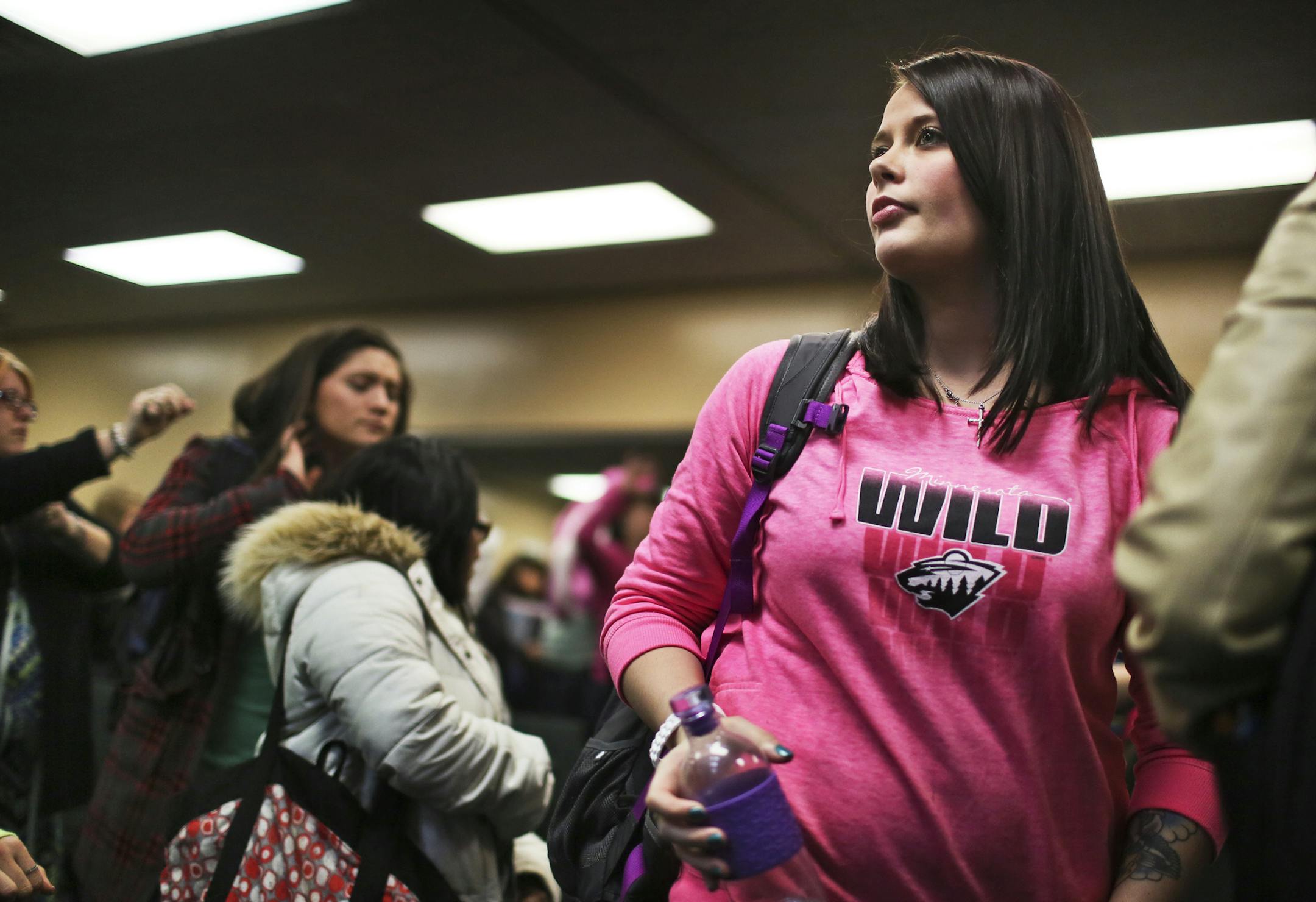 Lauren Waldemar, 21, following choir practice at Mn Adult and Teen Challenge Wednesday, Feb. 19, in Minneapolis, MN. The long-term faith-based recovery program for those struggling with alcohol and drug addiction is but one of several recovery programs Waldemar has tried, but this time Waldemar, as well as her parents, believe she is headed in the right direction. Waldemar, who was effected by the divorce of her parents at age 12, used alcohol at a young age and progressed to oxycodone at age 17