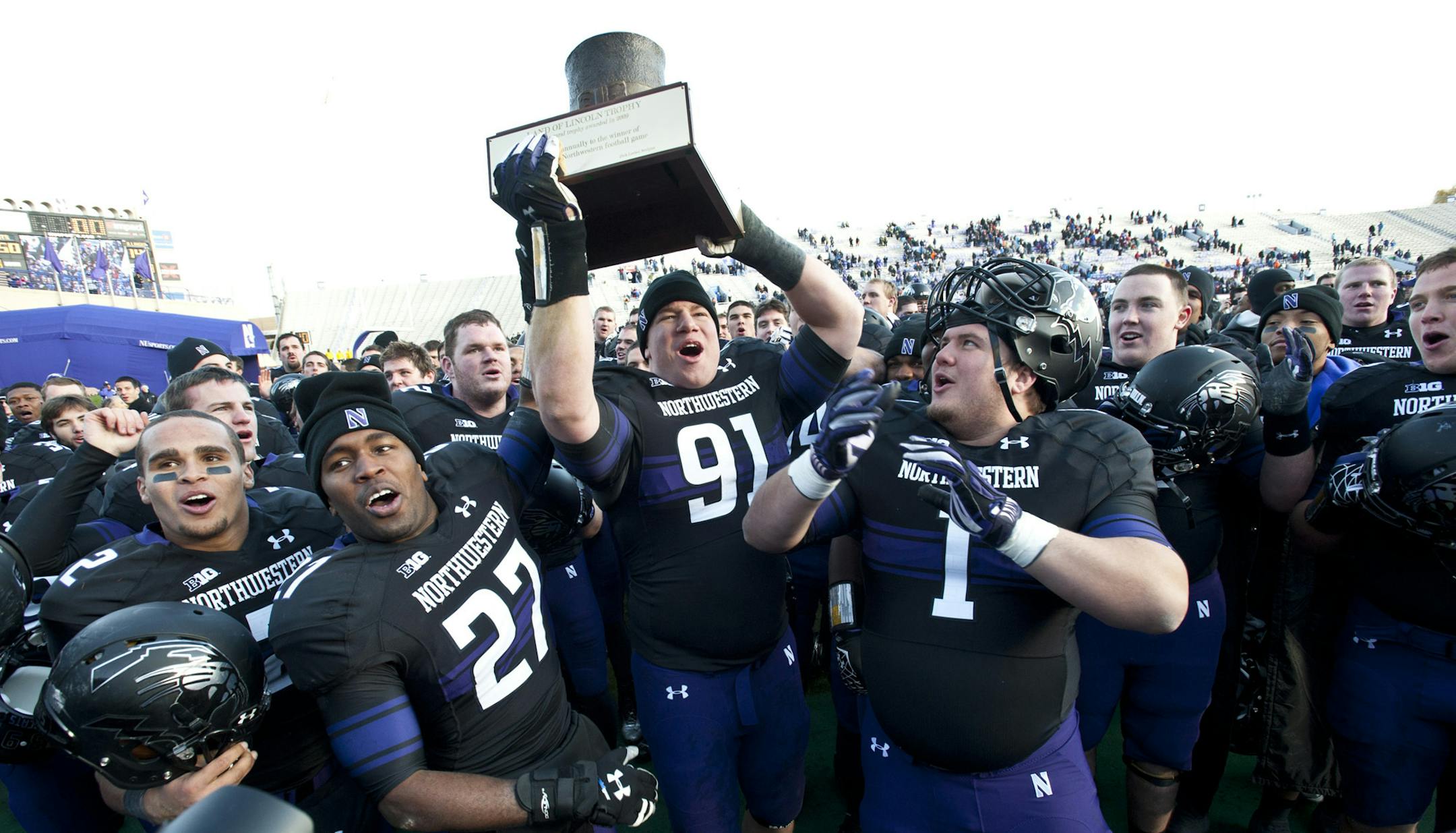 Northwestern Football vs. Illinois November 24, 2012 in Evanston, Ill. Brian Arnfelt ( center)