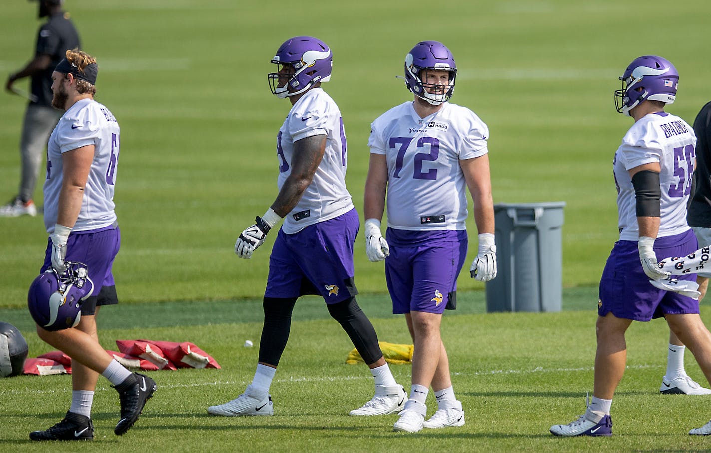 Vikings offensive guard Ezra Cleveland (72) took to the field for practice at the TCO Performance Center, Wednesday, August 25, 2021 in Eagan, MN. ] ELIZABETH FLORES • liz.flores@startribune.com