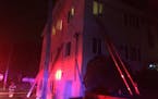 Eight people were injured in a fire early Saturday at a nine-unit apartment building at 30 Baker St. W., St. Paul.