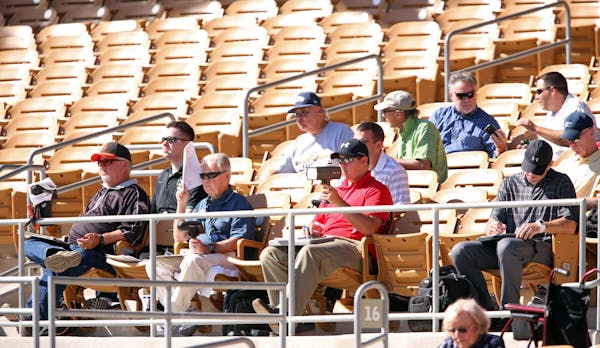 10/30/2013 - Empty stands with mostly scouts filling the seats. Arizona Fall League - Glendale Desert Dogs playing at Camelback Ranch in Phoenix, AZ P