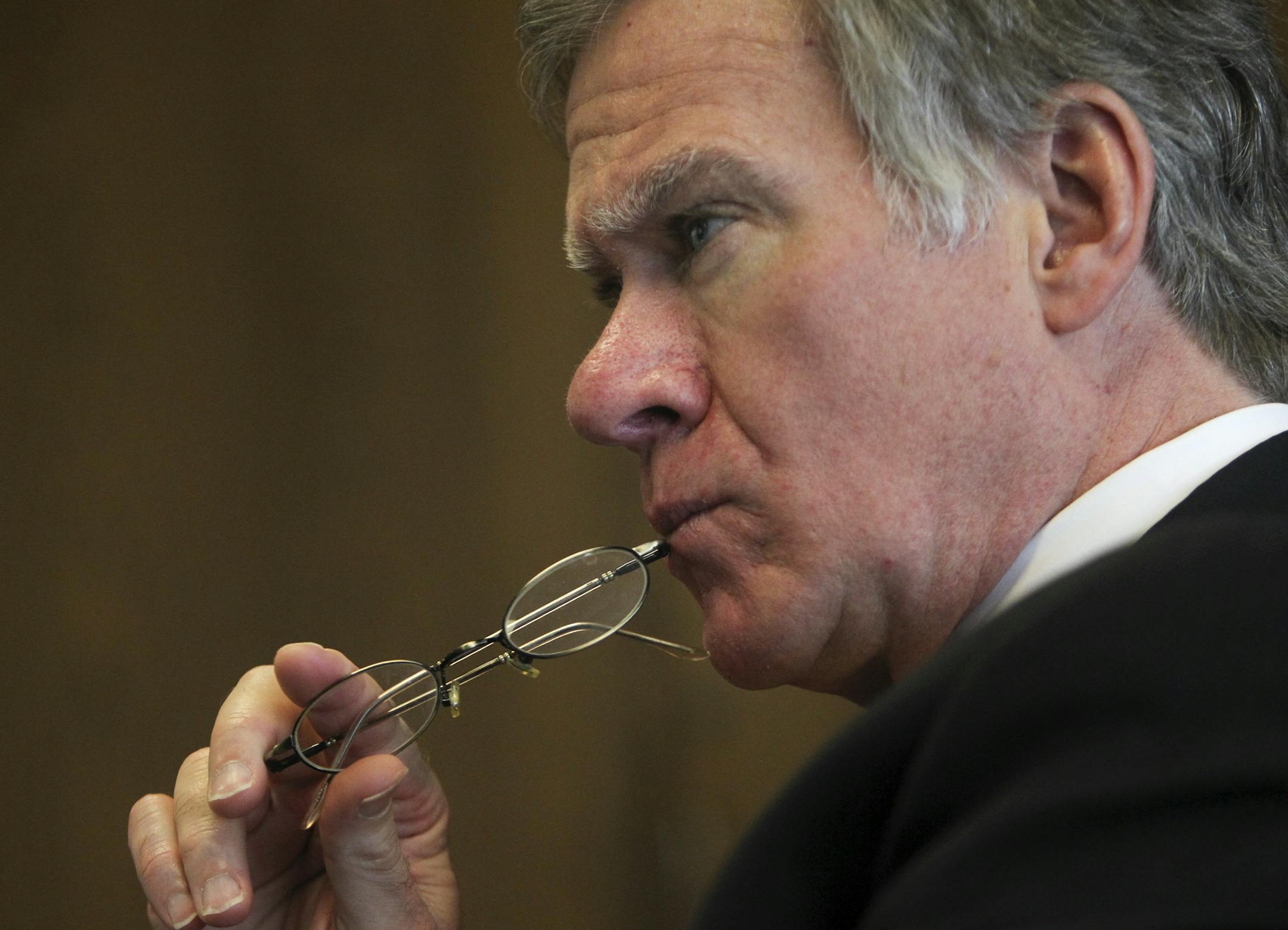 St. Paul mayor Chris Coleman during a meeting with St. Paul Superintendent Valeria Silva at Silva's office Wednesday, Jan.. 30, 2013, in St. Paul, MN.] (DAVID JOLES/STARTRIBUNE) djoles@startribune.com A day in the life of Mayor Coleman. For a longer profile of Coleman planned for mid-month, on what he's accomplished and what he still hopes to do as he prepares to run for a third term as St. Paul's mayor.