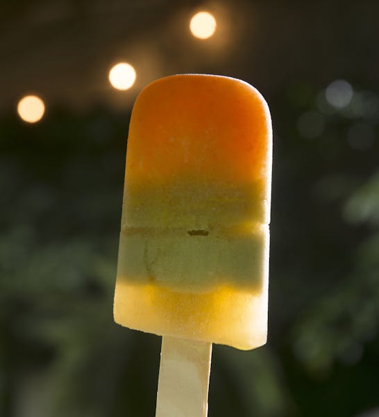 Carrot and Green Fruit Juice Pops.