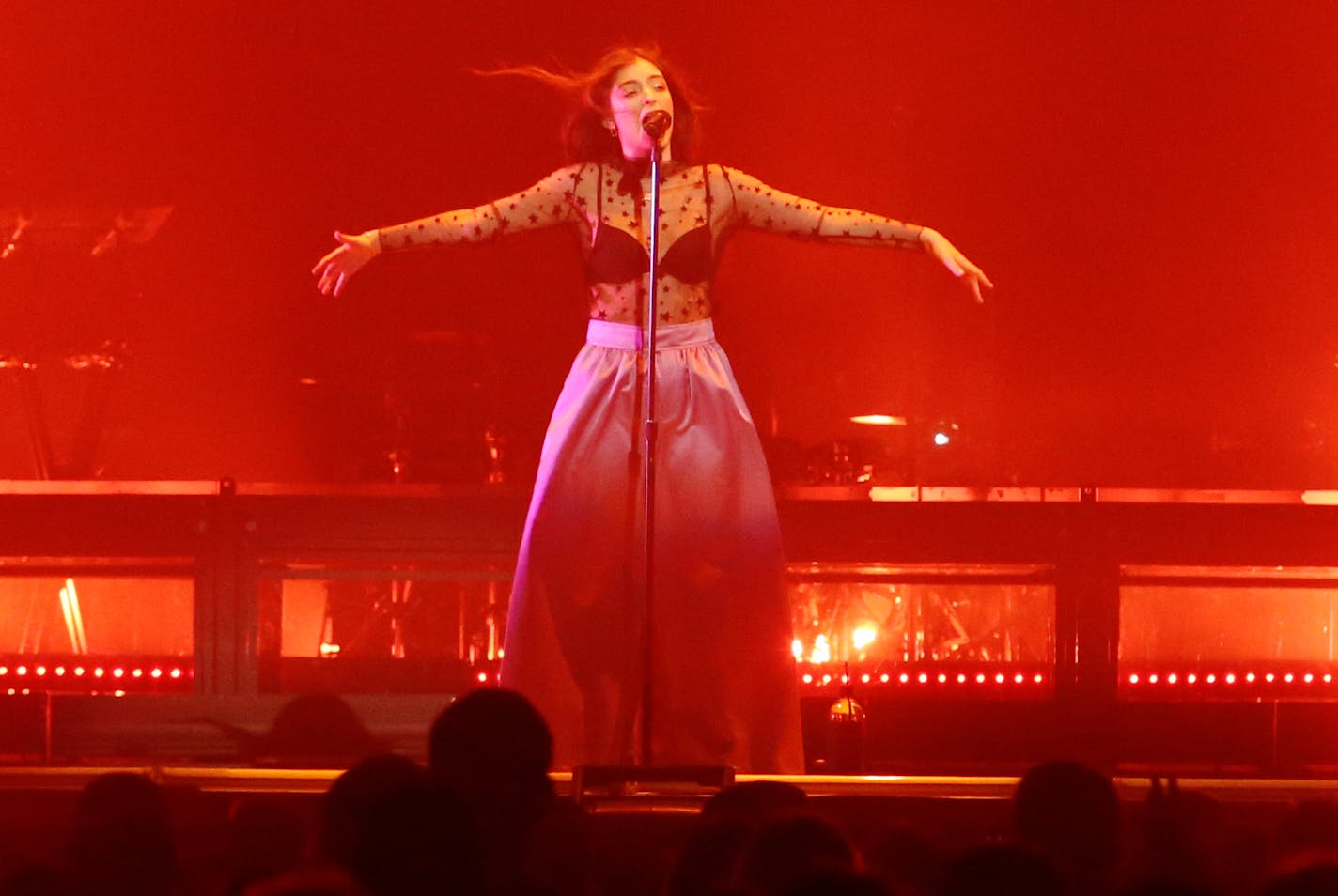 New Zealand singer-songwriter Lorde performs her Melodrama tour on Friday, March 23, 2018 at the Xcel Energy Center in Saint Paul. Lorde highlighted that she wrote many of the songs to be performed when she was 15 and 16-years-old [Ellen Schmidt &#x2022; ellen.schmidt@startribune.com