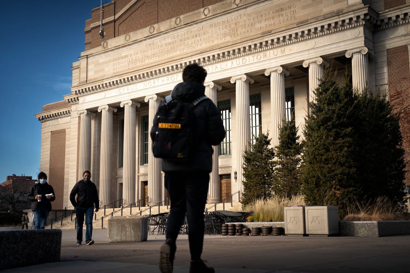 Students at the University of Minnesota, Monday, Nov. 29, 2021 in Minneapolis, Minn. More than 1,200 students attending the University of Minnesota's five campuses are taking classes for free this fall under a new tuition-free program for low-income families, one of the latest initiatives to cover the rising cost of college.